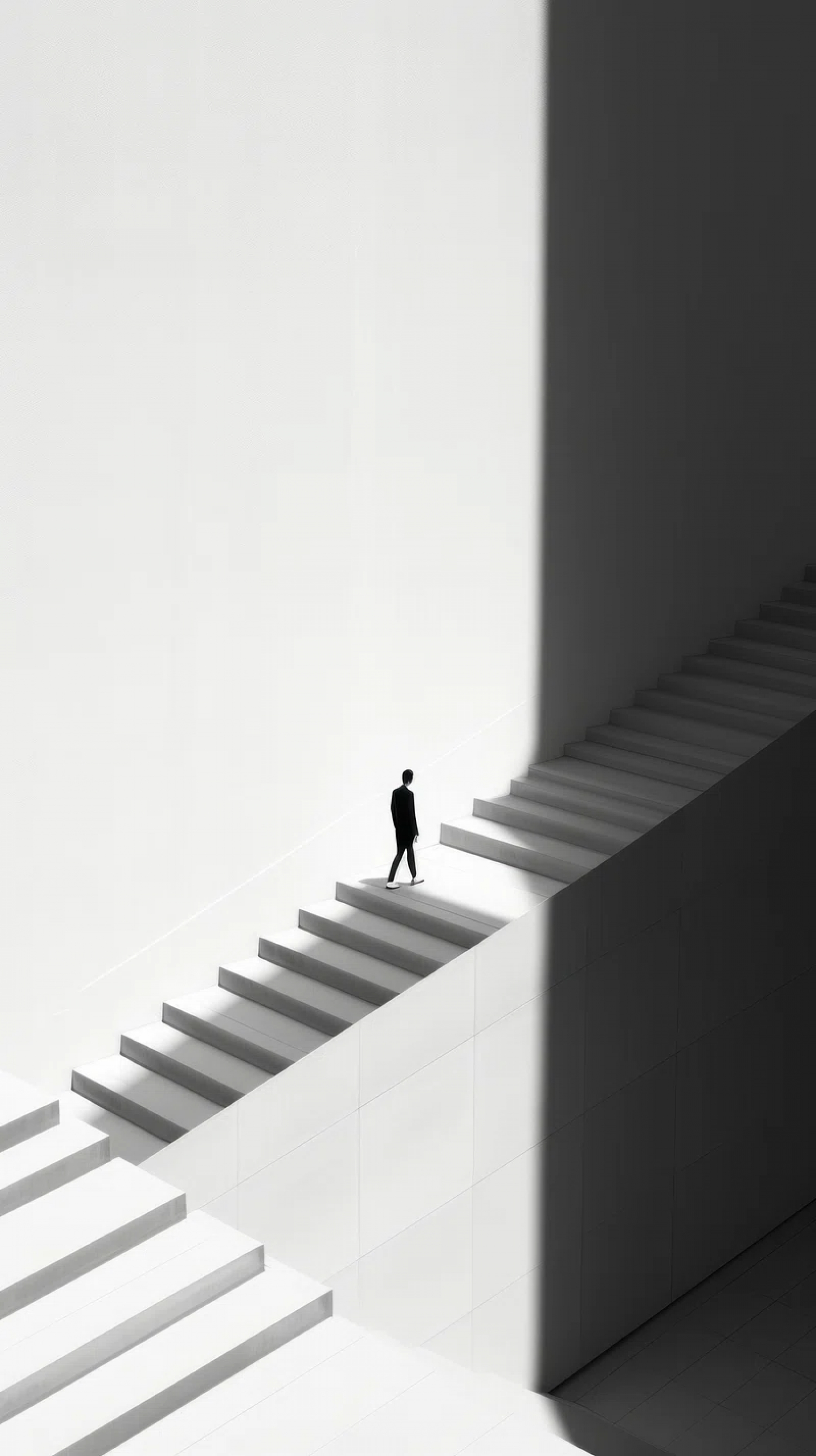 Minimal Black And White Stairs Simple Minimalistic Lonely iOS