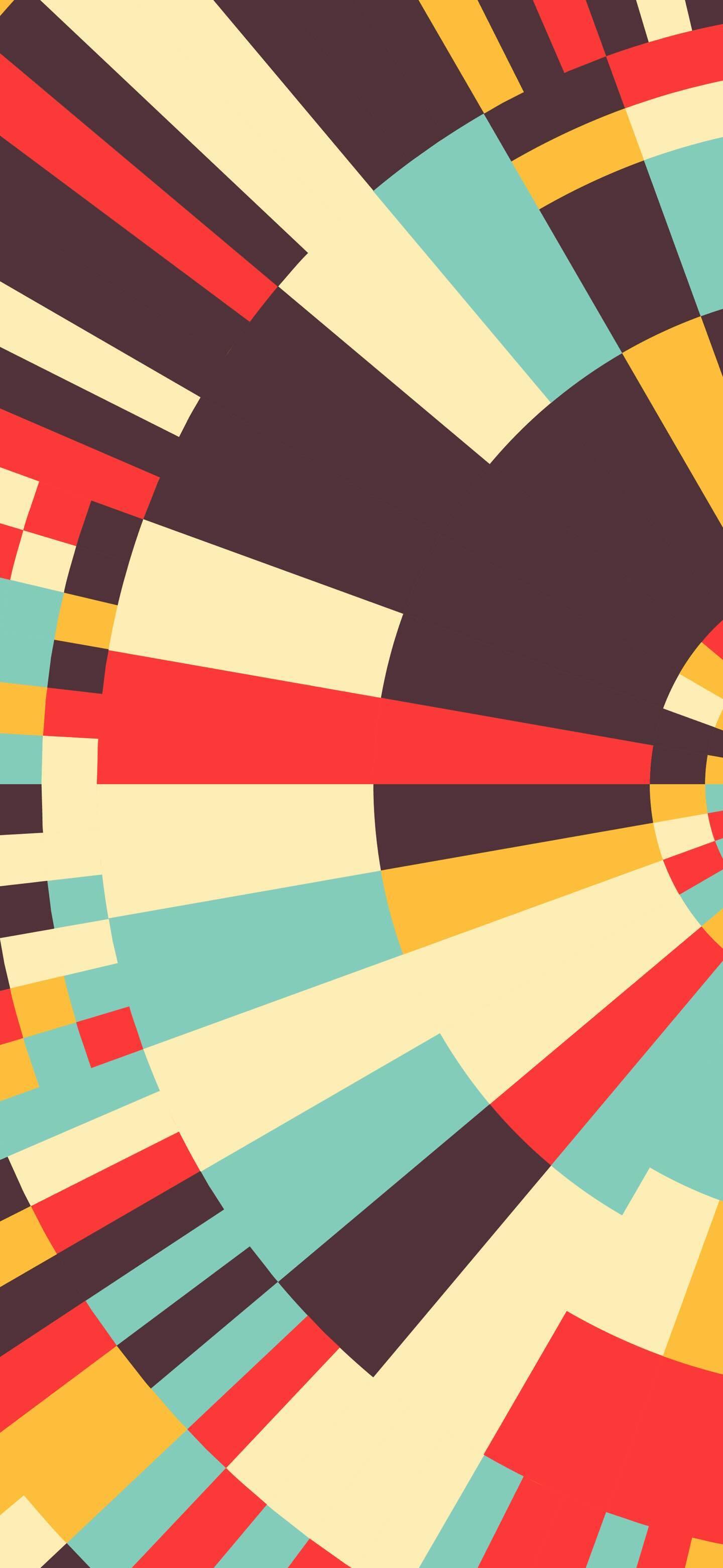 Minimalist Artwork Retro Colors Circular