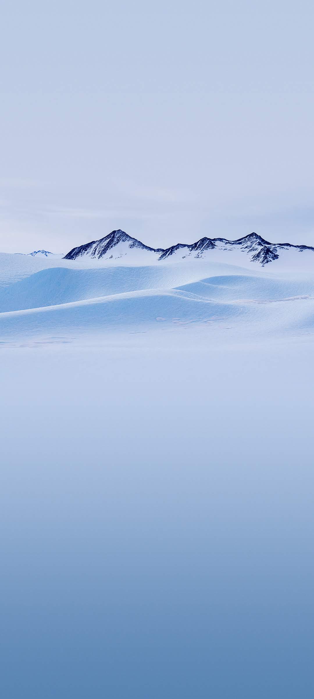 Minimalist Scenery Snow Covered Mountains Dark Sky