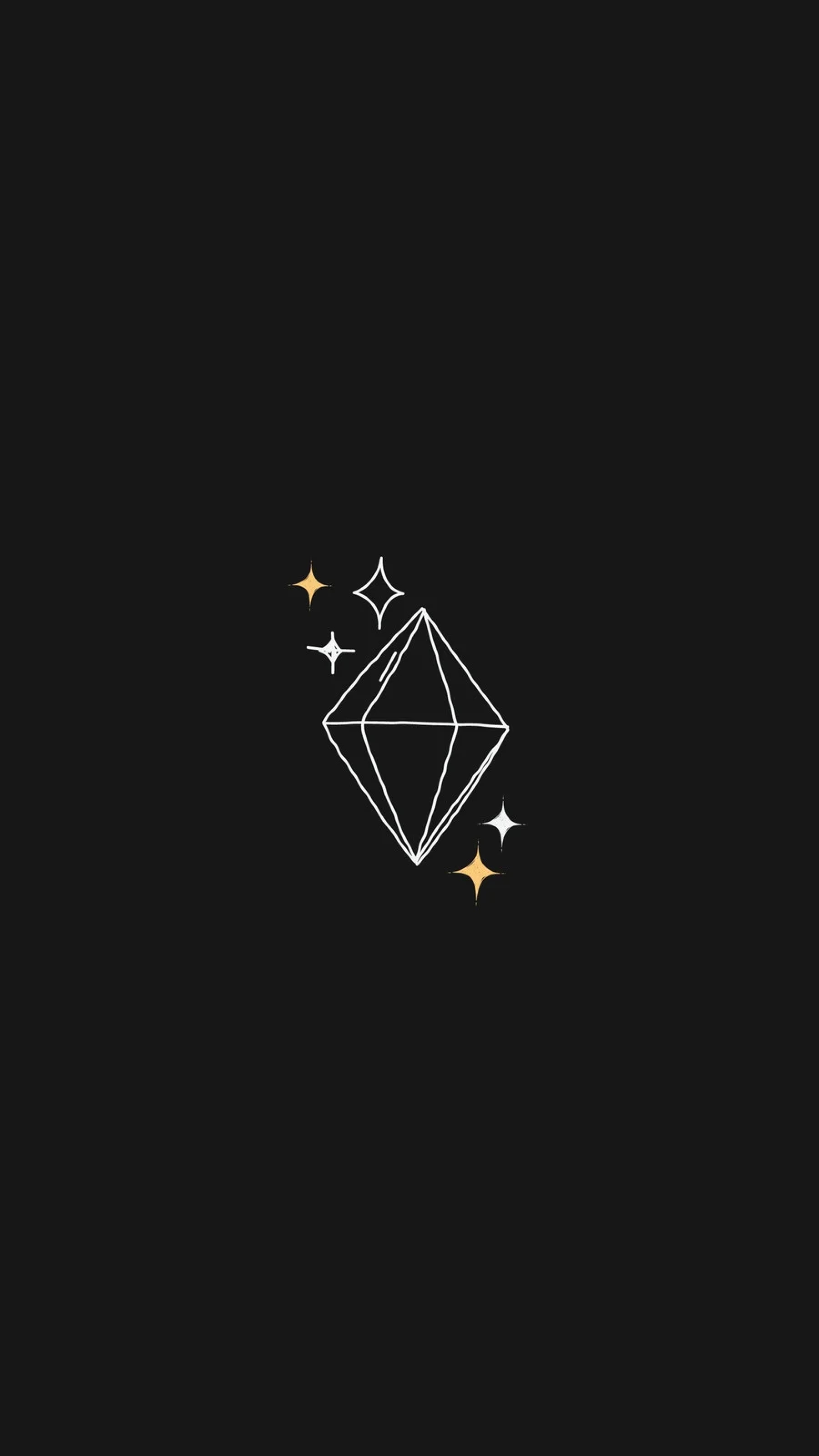 Minimalistic Diamond And Stars Drawing iOS