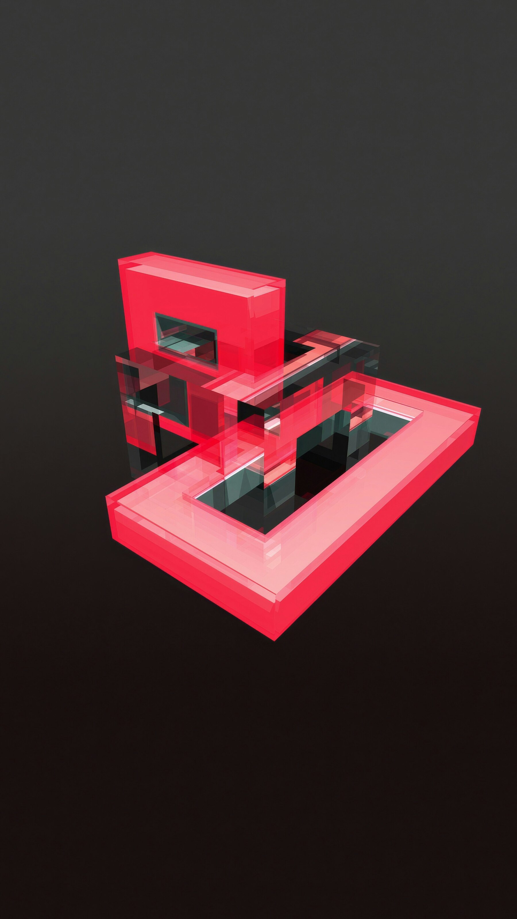 MKBHD Panels App Free Abstract Red Neon Block 3D Minecraft