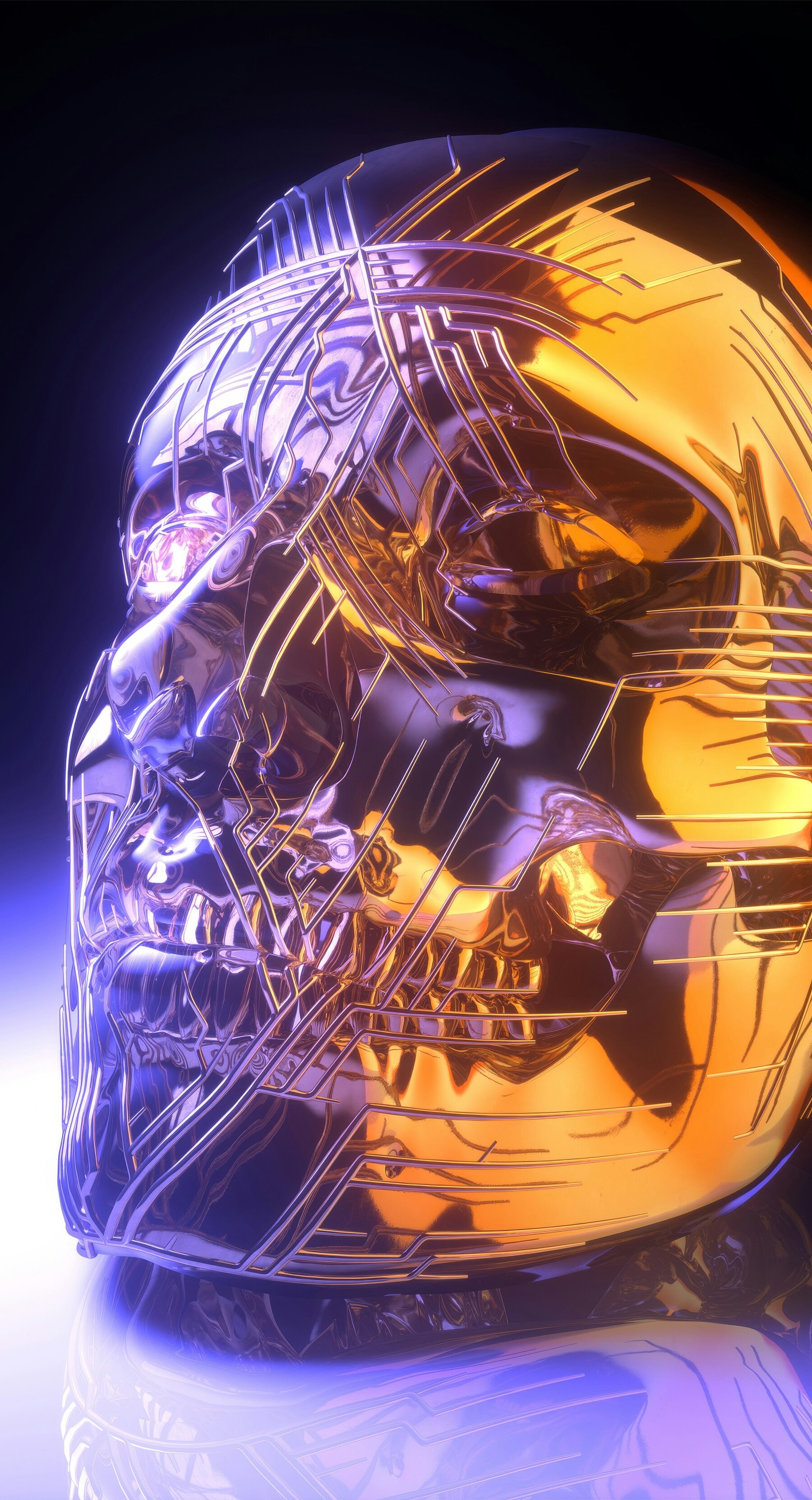 MKBHD Panels App Free Skull 3D Glossy Computer Generated wallpaper for Apple iPhone, Apple Watch, Mac, iPad and Apple Watch