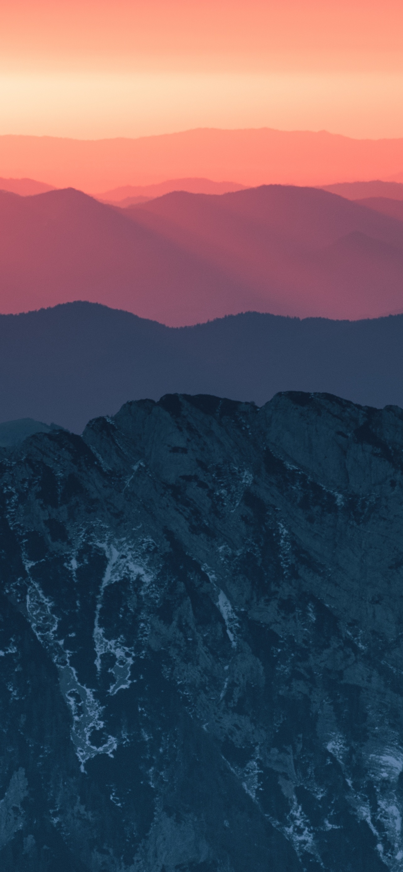 Mountain Range Sunset Dusk Landscape Scenery 5K