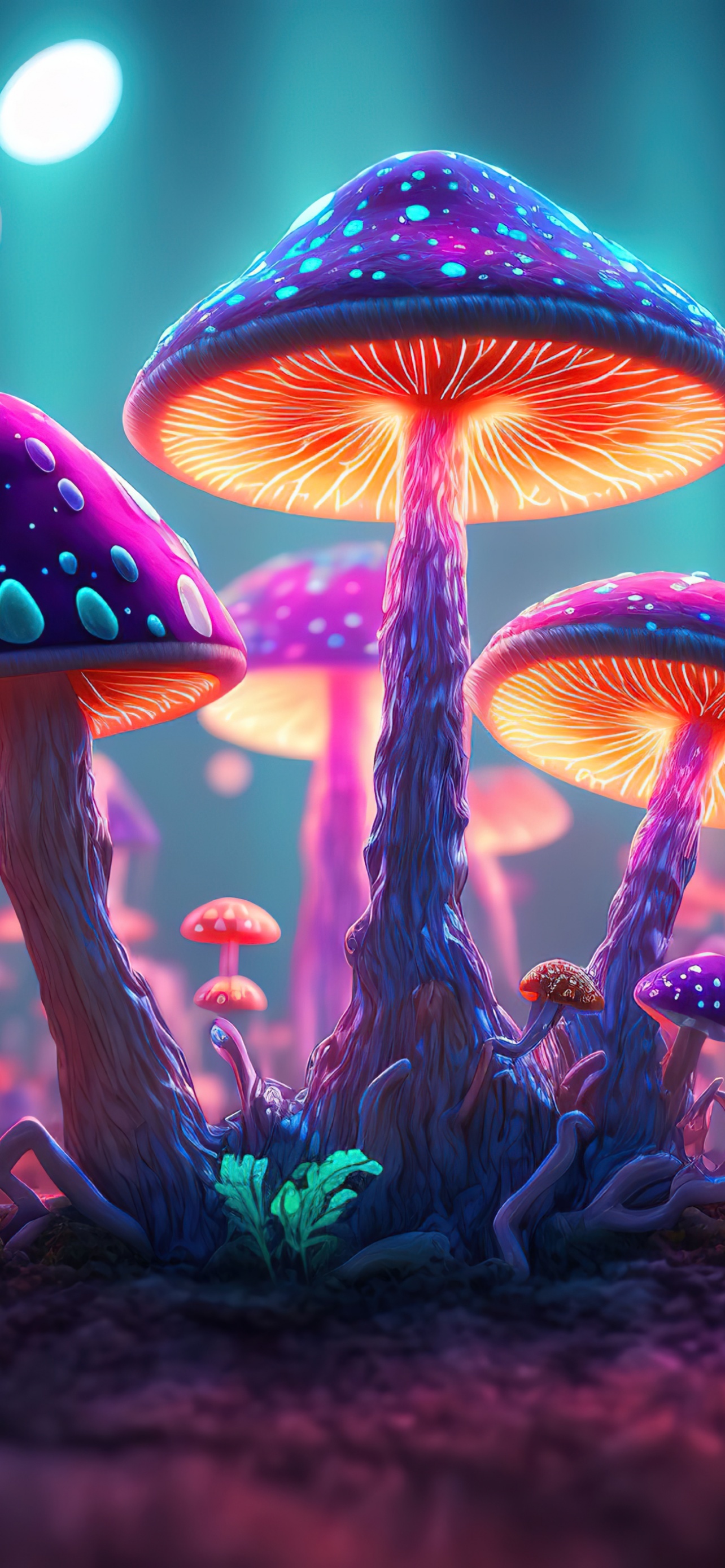 Mushrooms Colorful AI Art Glowing Top Best Trending Desktop Wallpapers Backgrounds And Screensavers For Apple iPhone And Google Android 4K 5K 6K HDR High Resolution High Definition