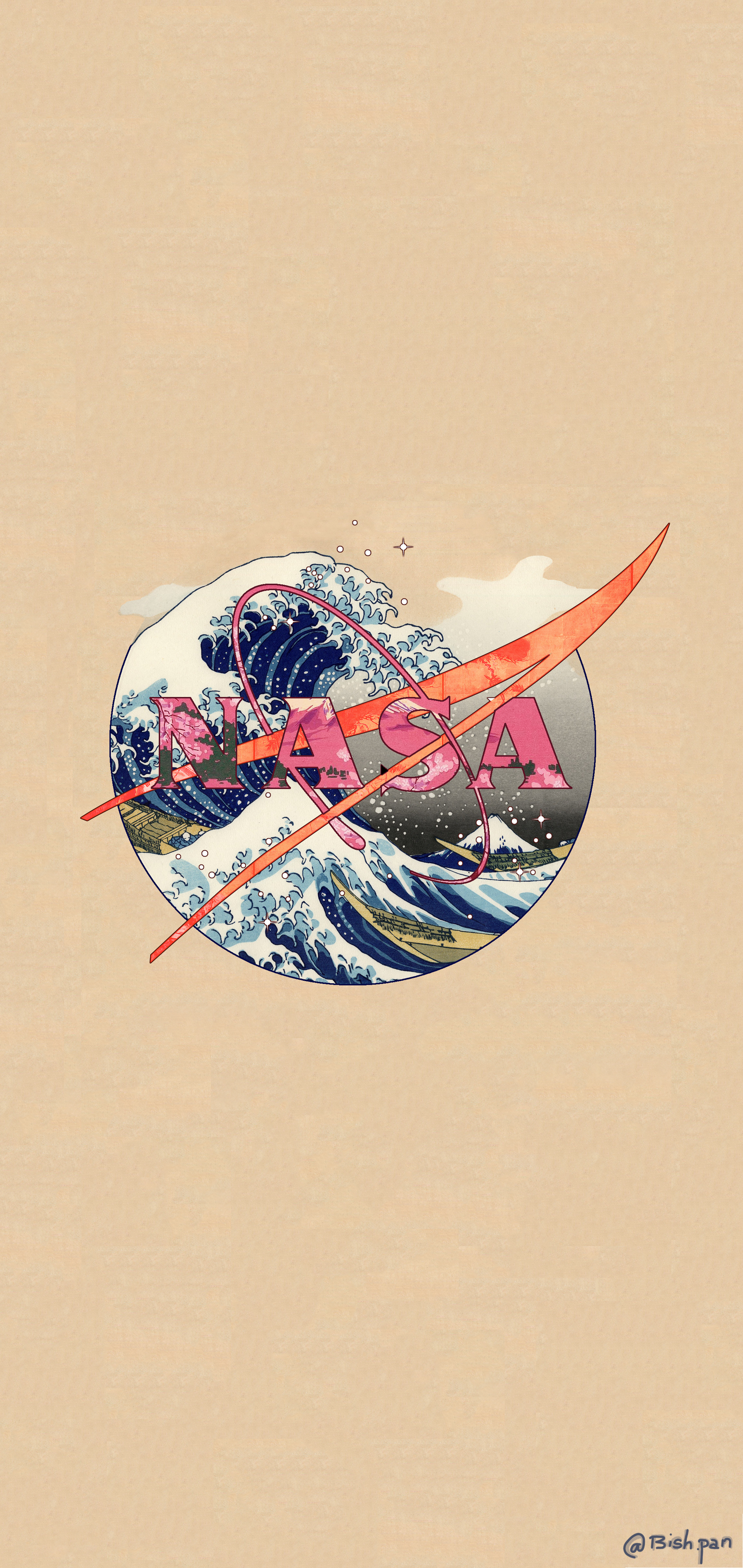 NASA Logo Crashing Wave Drawing Most Popular Download Free Wallpapers For iPhone 12 13 14 15 16 Pro Max And Android