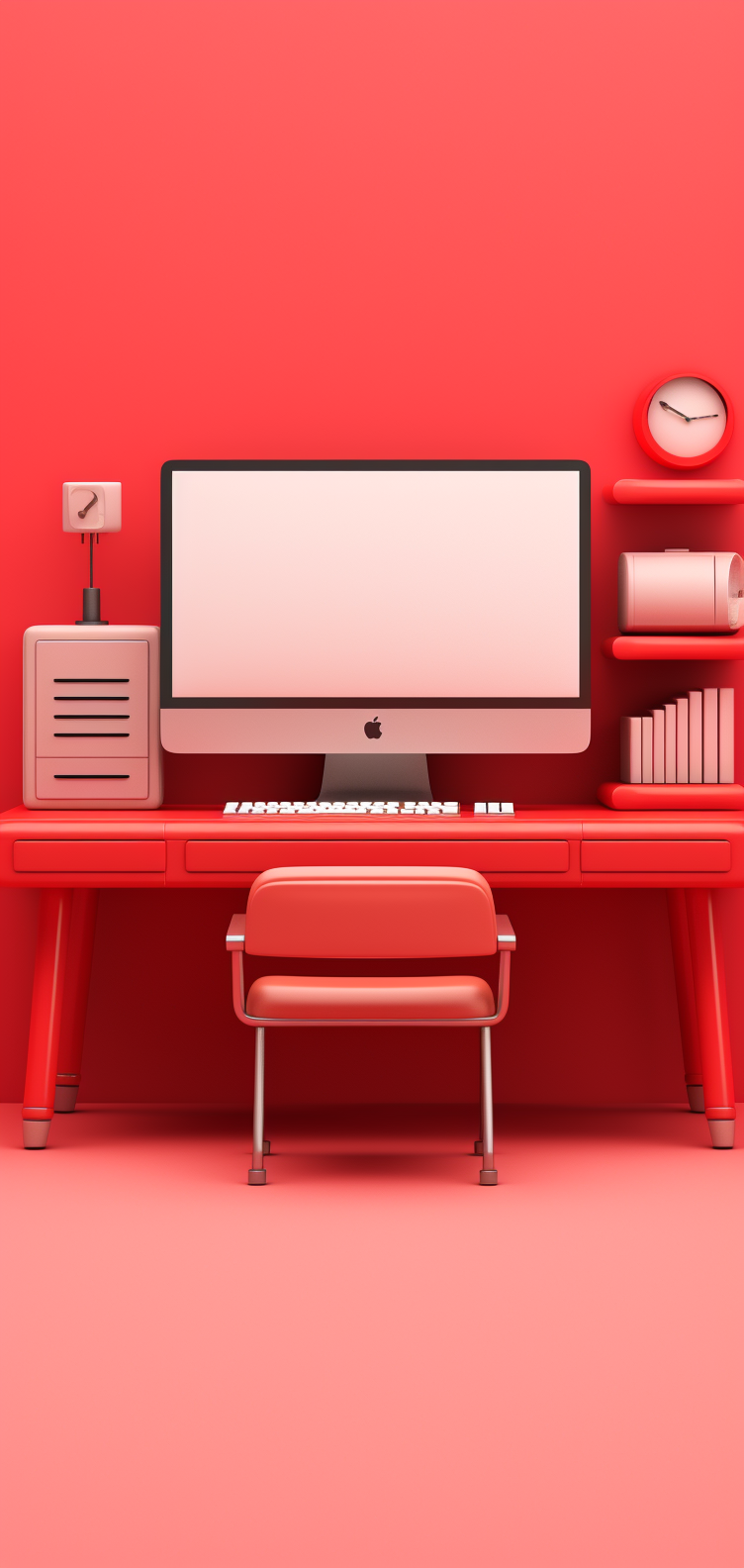 Office Desk Red Apple HomeKit Default wallpaper for Apple iPhone, Apple Watch, Mac, iPad and Apple Watch