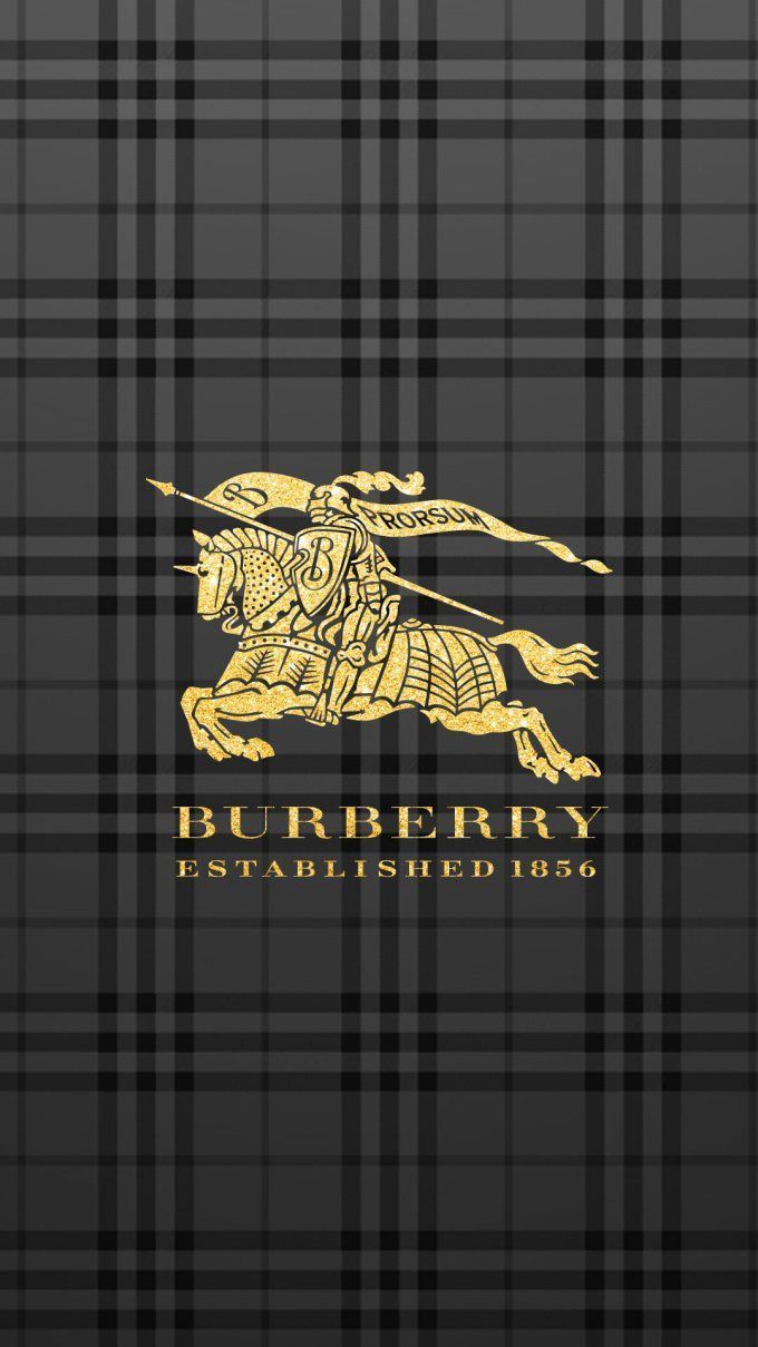 Official Burberry Logo Pattern Gold Black