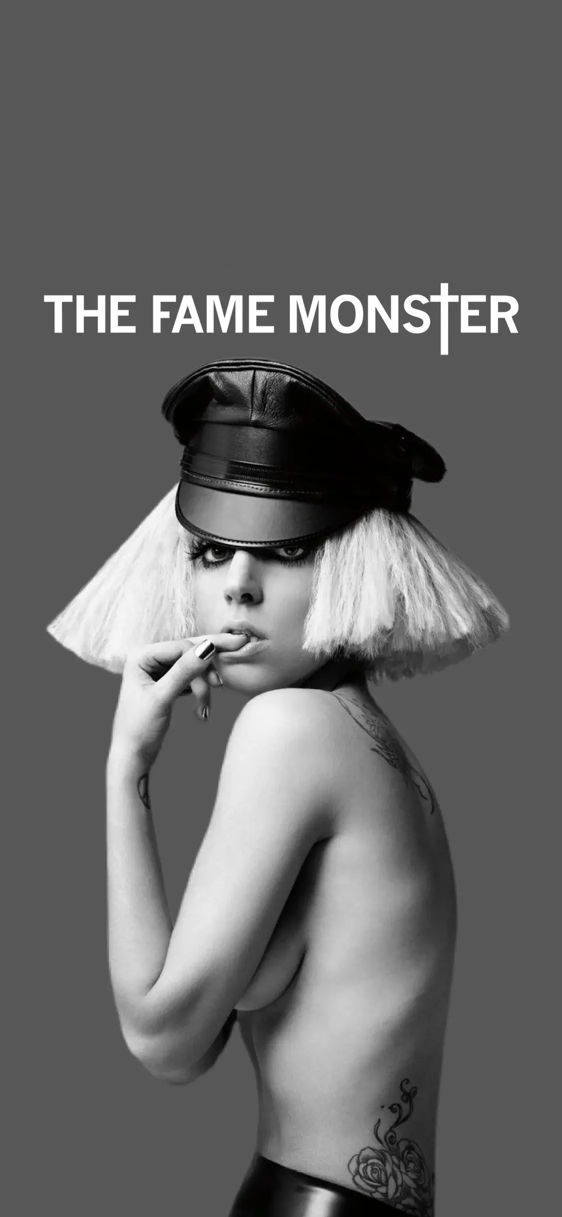 Official Lady Gaga The Fame Monster Black And White wallpaper for Apple iPhone, Apple Watch, Mac, iPad and Apple Watch