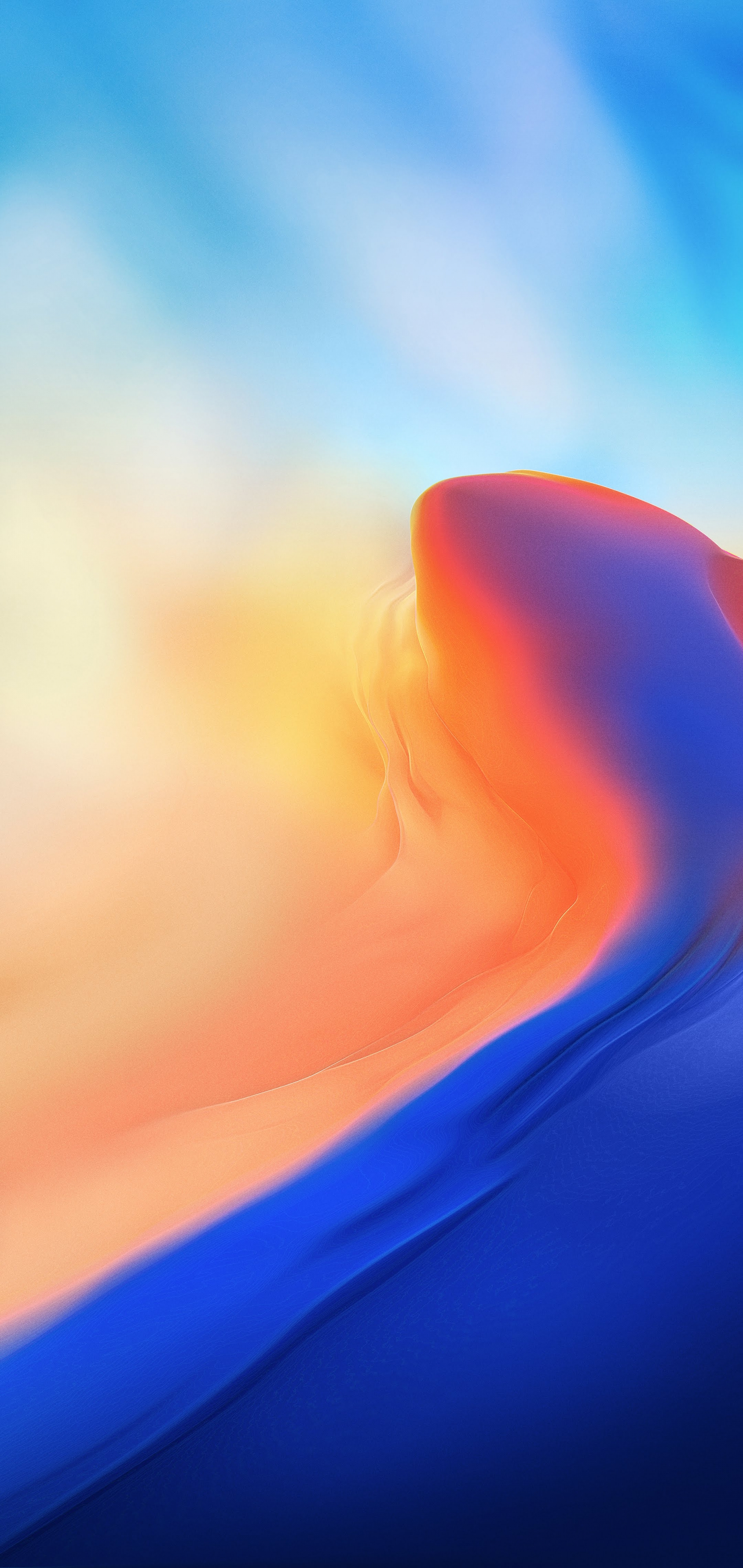 OnePlus 6 Stock Blue Orange Abstract Gradient