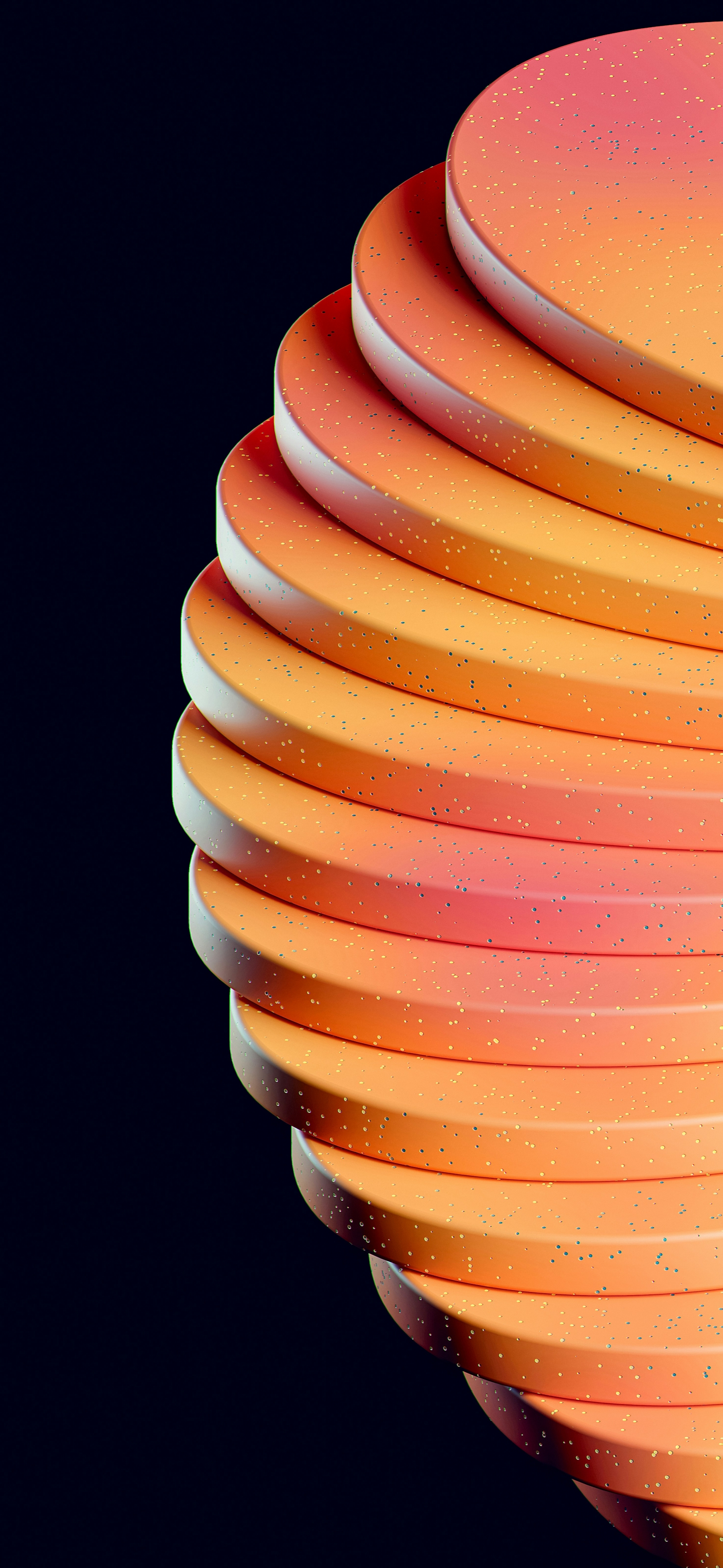 Orange Abstract Shapes Stacked 3D Texture Digital