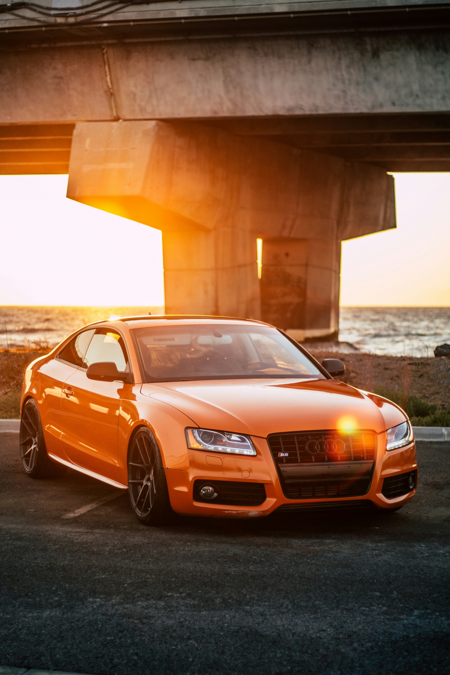 Orange Audi Sexy Car wallpaper for Apple iPhone, Apple Watch, Mac, iPad and Apple Watch