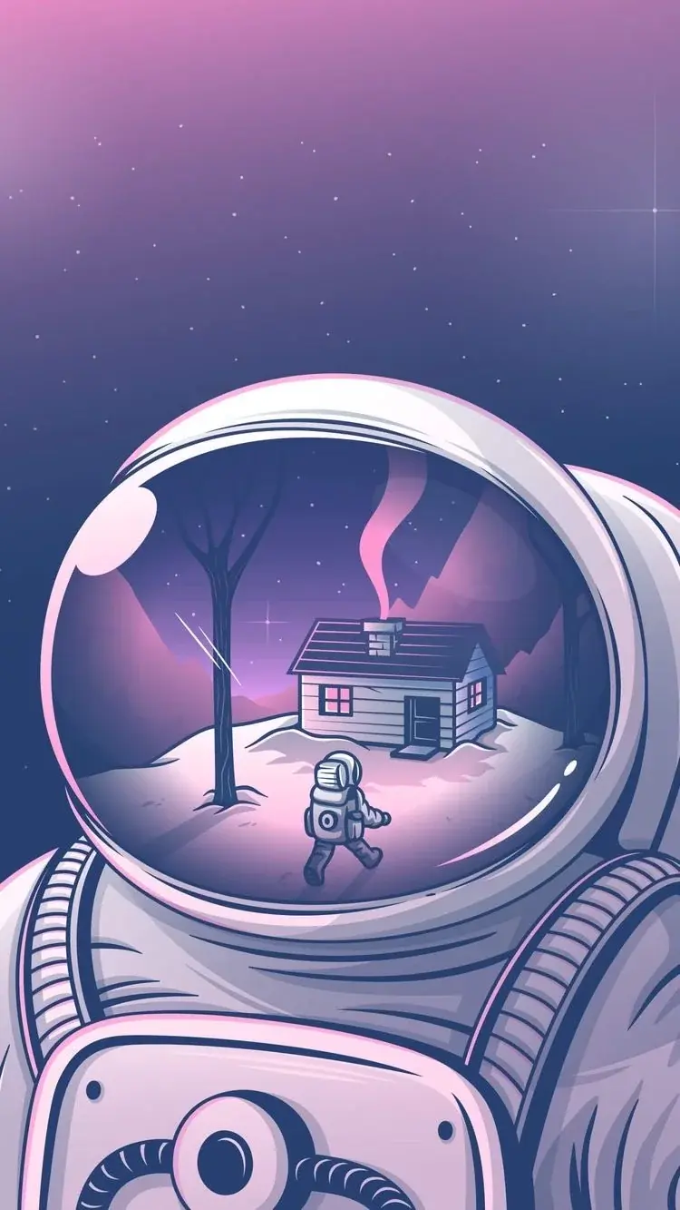 Pink And Purple Astronaut Reflection Digital Art Best Desktop Wallpapers Screensavers Backgrounds For Apple iPhone 11 12 13 14 15 16 17 Pro Max 2025 2026