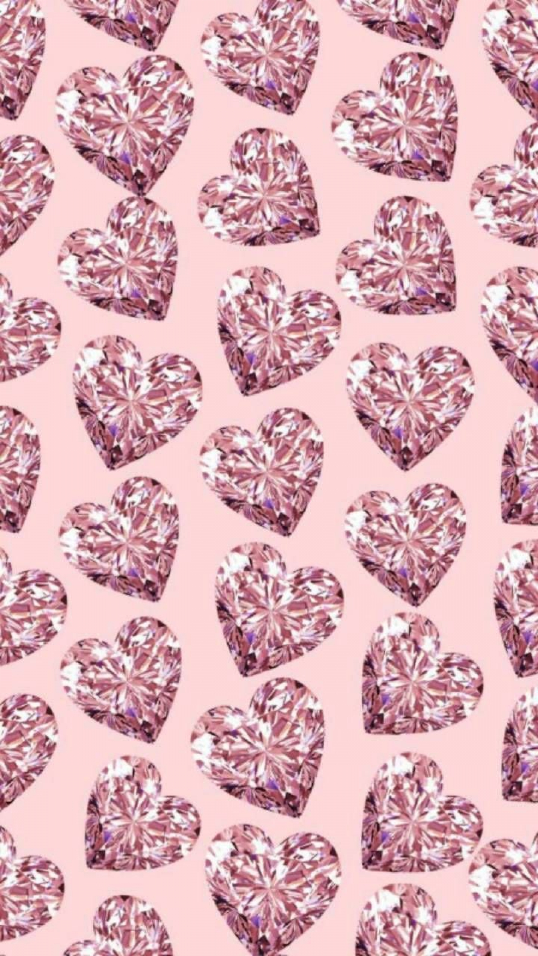 Pink Diamond Love Hearts Pattern