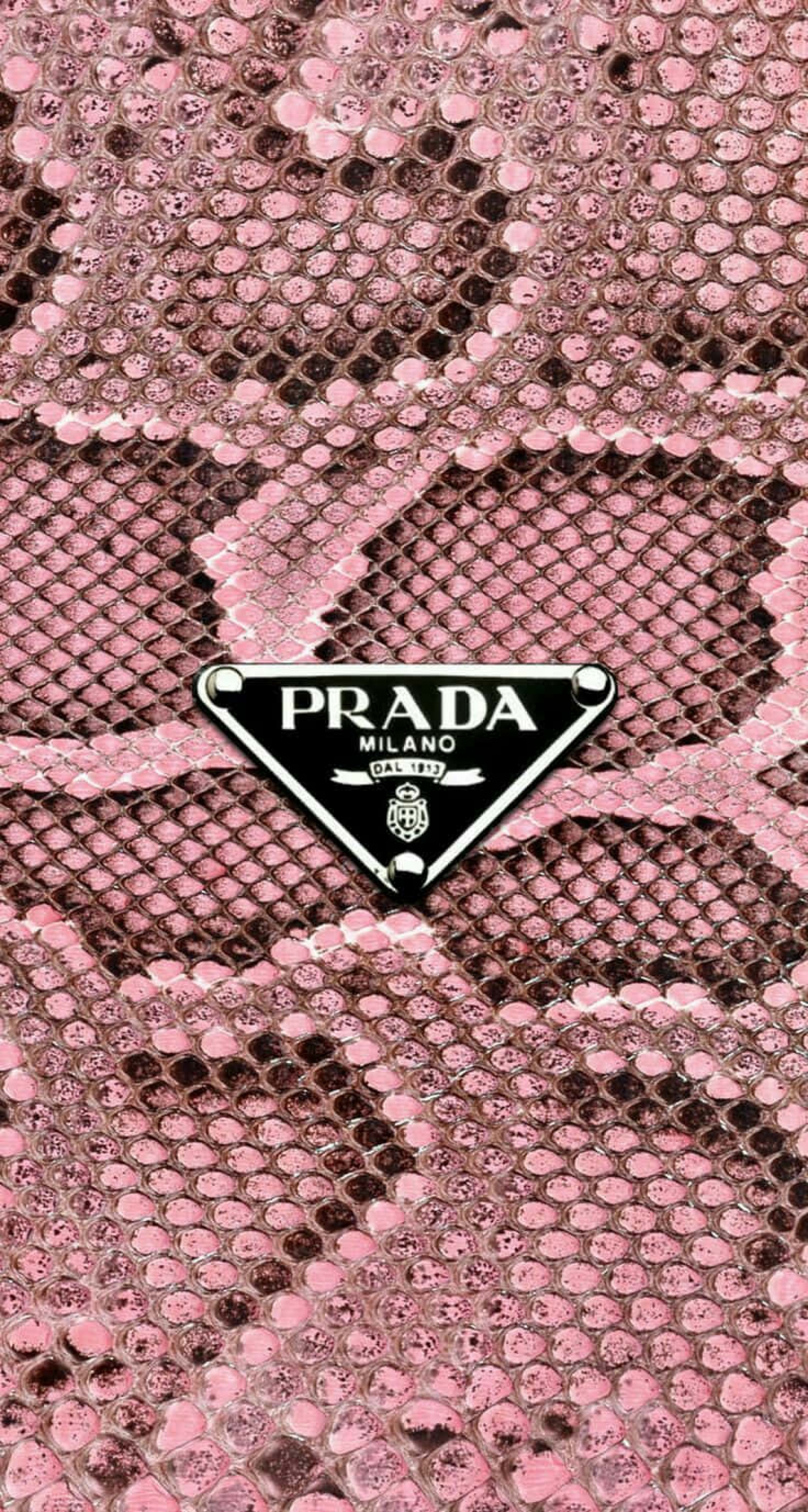 Pink Leather Prada Brand Logo wallpaper for Apple iPhone, Apple Watch, Mac, iPad and Apple Watch