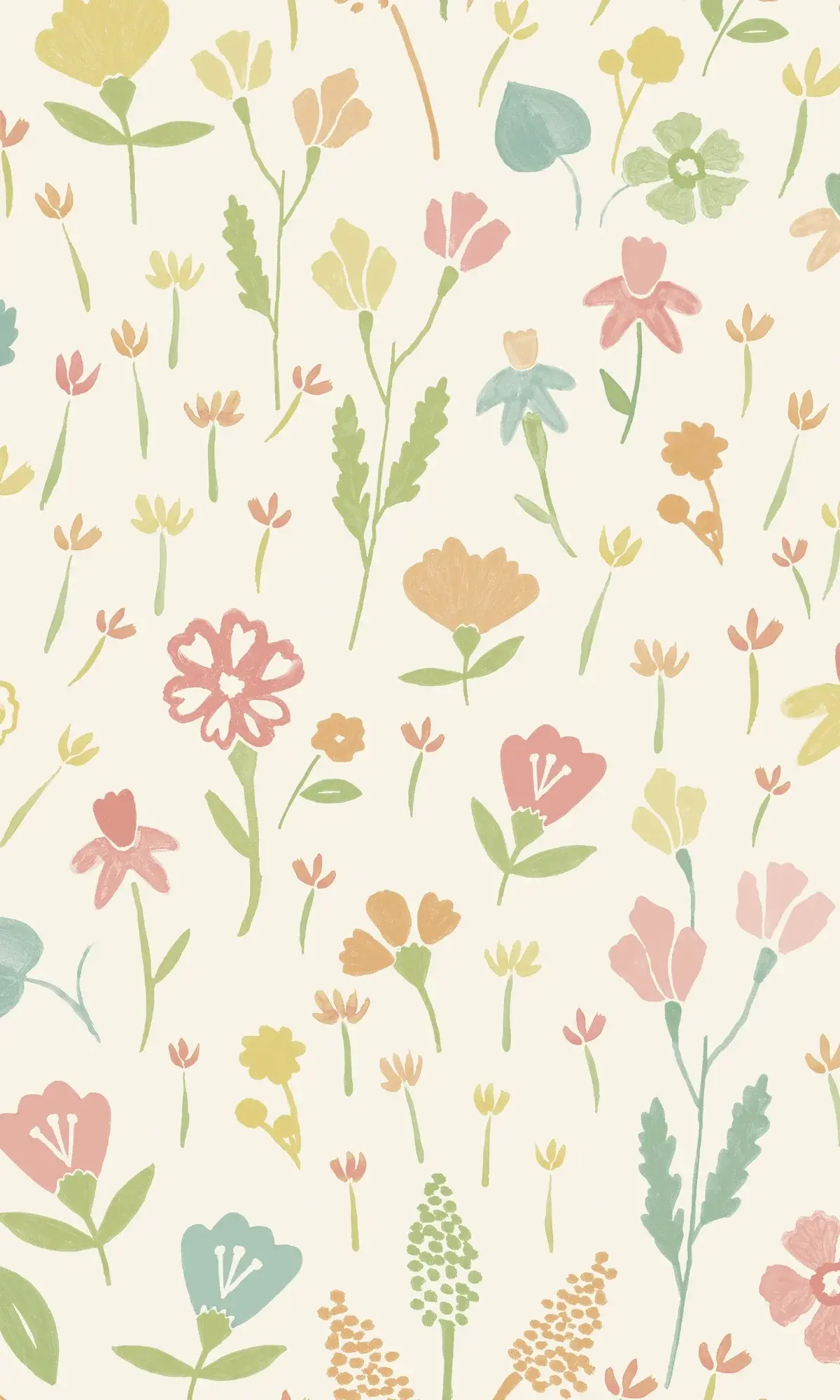 Pink Minimalist Floral Prints Wallpaper Flowers