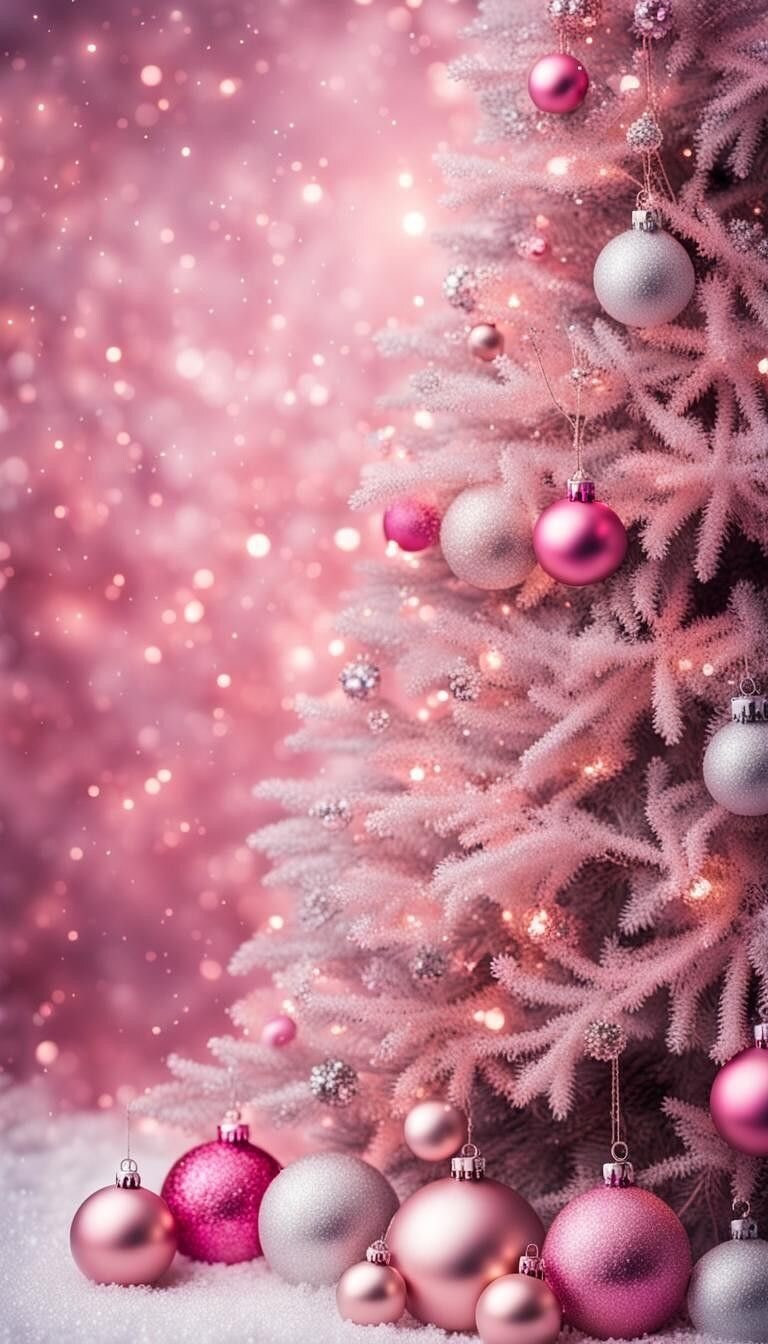 Pink Xmas Christmas Tree Ornaments Decorations