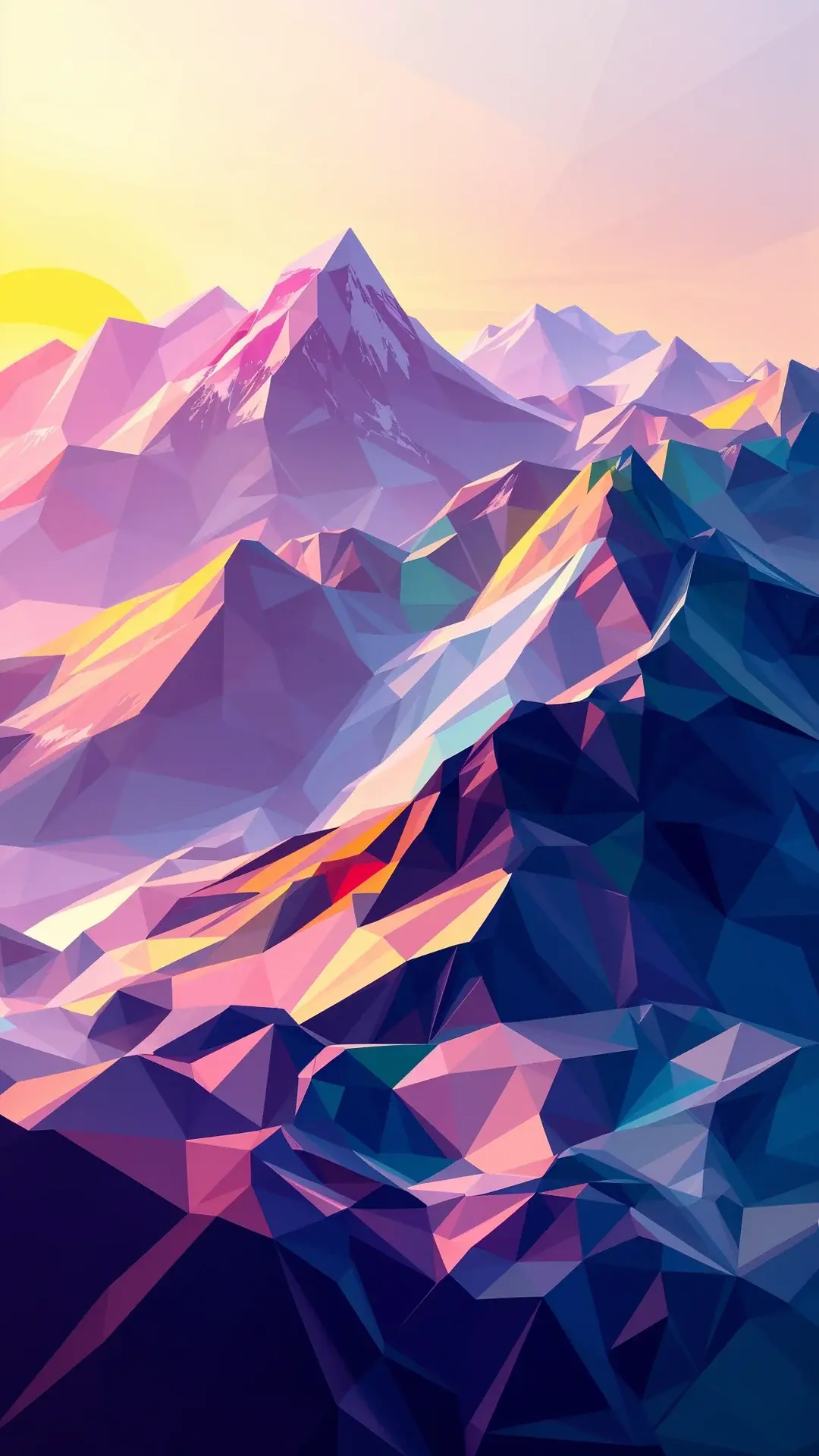 Polygonal Snowcapped Mountains Landscape Artwork Creative Unique Best Of 2024 And 2025 Wallpapers For Your Apple iOS iPhone X 11 12 13 14 15 And 16 Including Plus Pro Pro Max And SE wallpaper for Apple iPhone, Apple Watch, Mac, iPad and Apple Watch