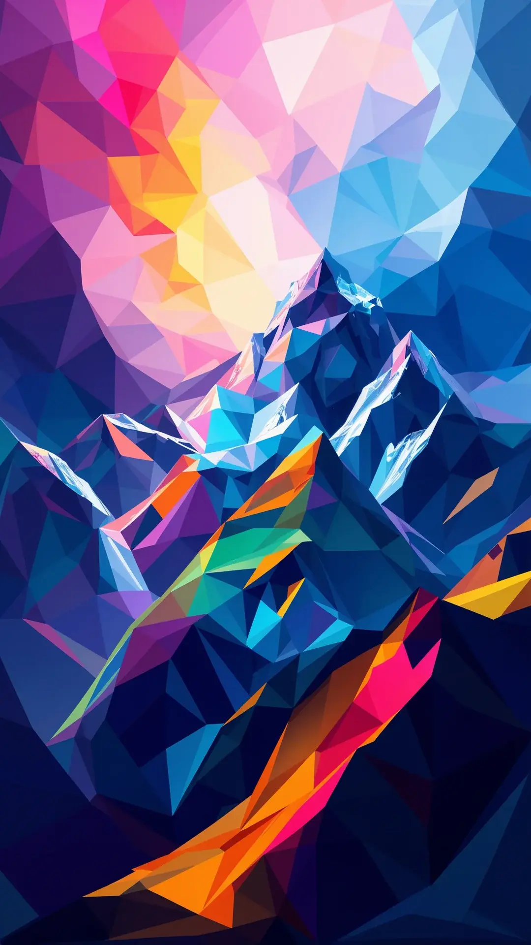 Polygons Shapes Triangles Landscape Of Mountains Colorful Colours Artwork Best Of 2024 And 2025 Wallpapers For Your Apple iOS iPhone X 11 12 13 14 15 And 16 Including Plus Pro Pro Max And SE wallpaper for Apple iPhone, Apple Watch, Mac, iPad and Apple Watch