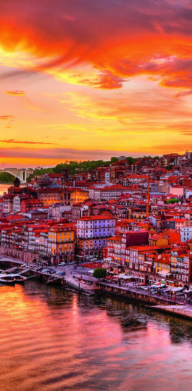 Portugal Southern European Country Orange Sunset River