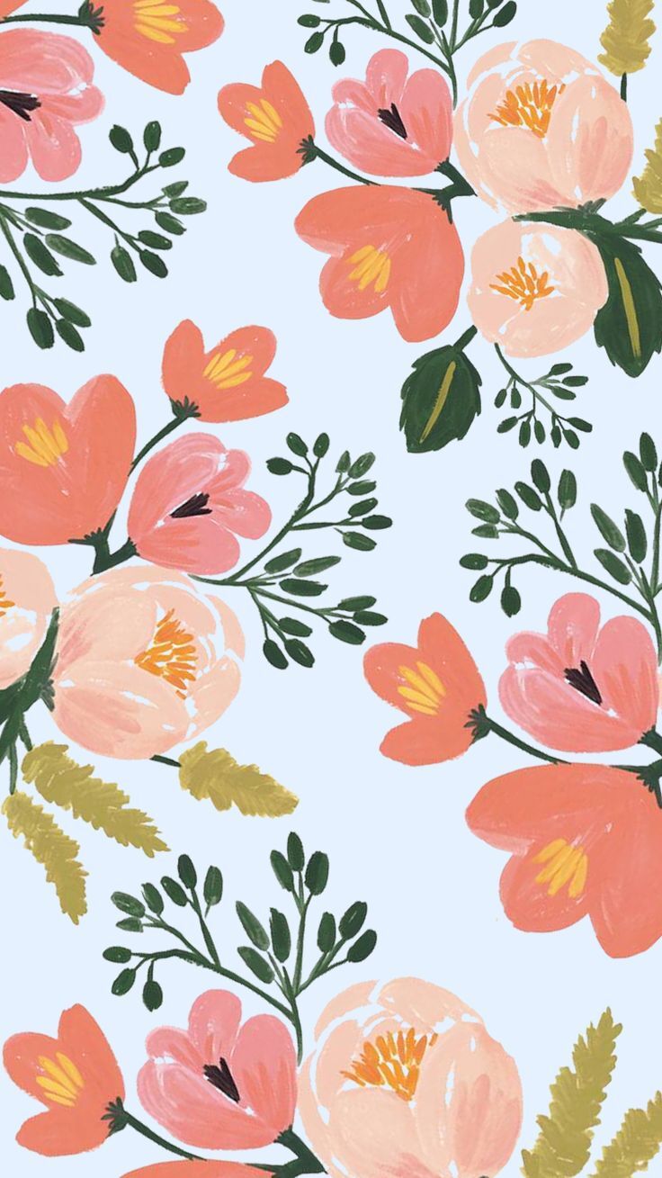 Pretty Floral Pattern Flowers Pink Hues