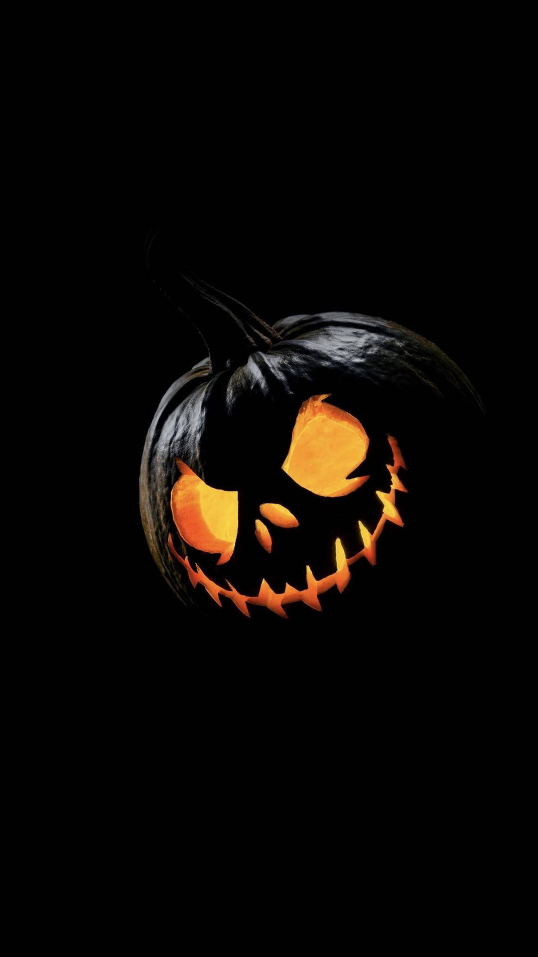 Pumpkin On Dark Backdrop Halloween Phone Spooky Freaky Halloween Seasonal Glowing Pumpkin Darkness