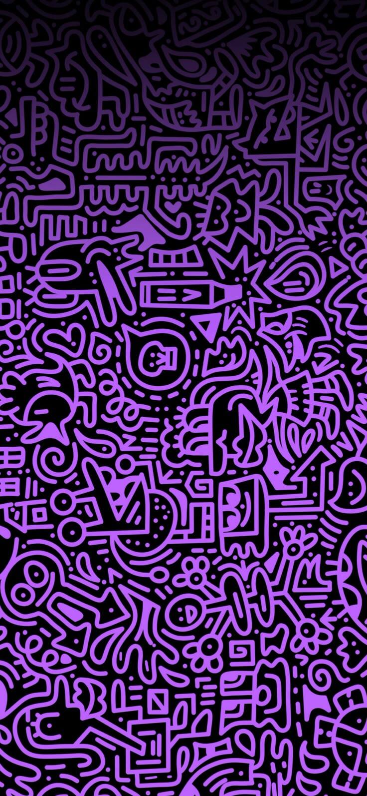 Purple And Black Creative Unique Line Drawings