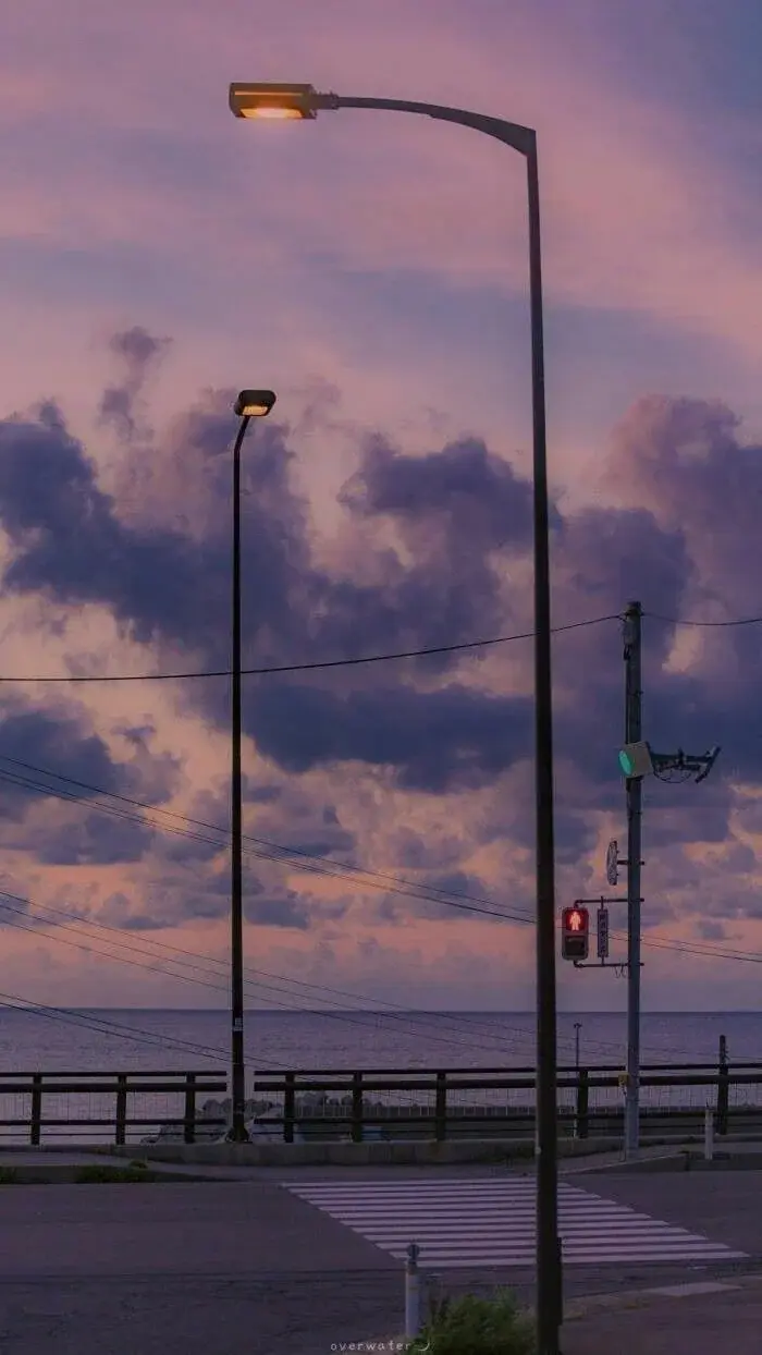 Purple Sky And Clouds With Powerlines Download Free Wallpapers For iPhone 14 15 16 Pro Max wallpaper for Apple iPhone, Apple Watch, Mac, iPad and Apple Watch