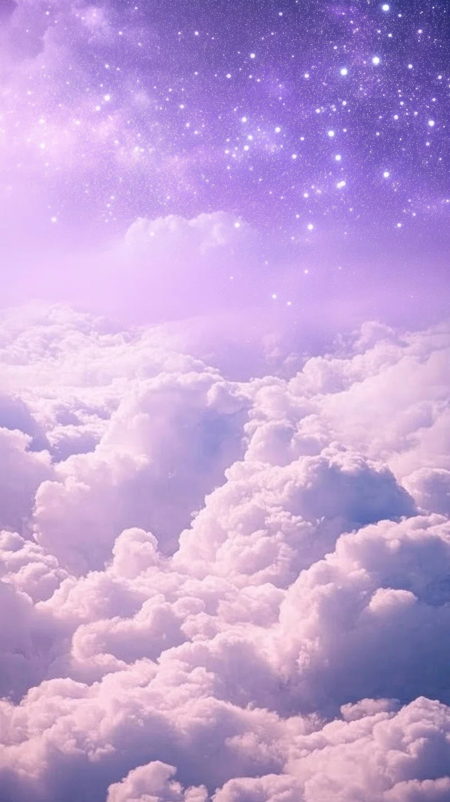 Purple Sky Purple Clouds Stars Cute Girly