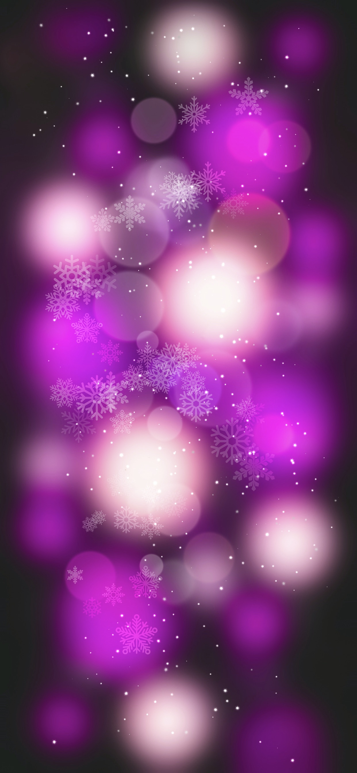 Purple Glitter Snowflakes Christmas Wallpaper 4K