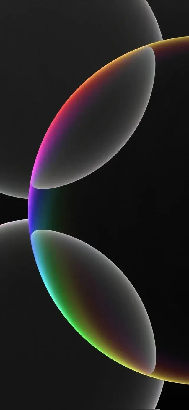 Rainbow Iridescent Bubbles Circles Best Wallpapers For Apple iPhone 16