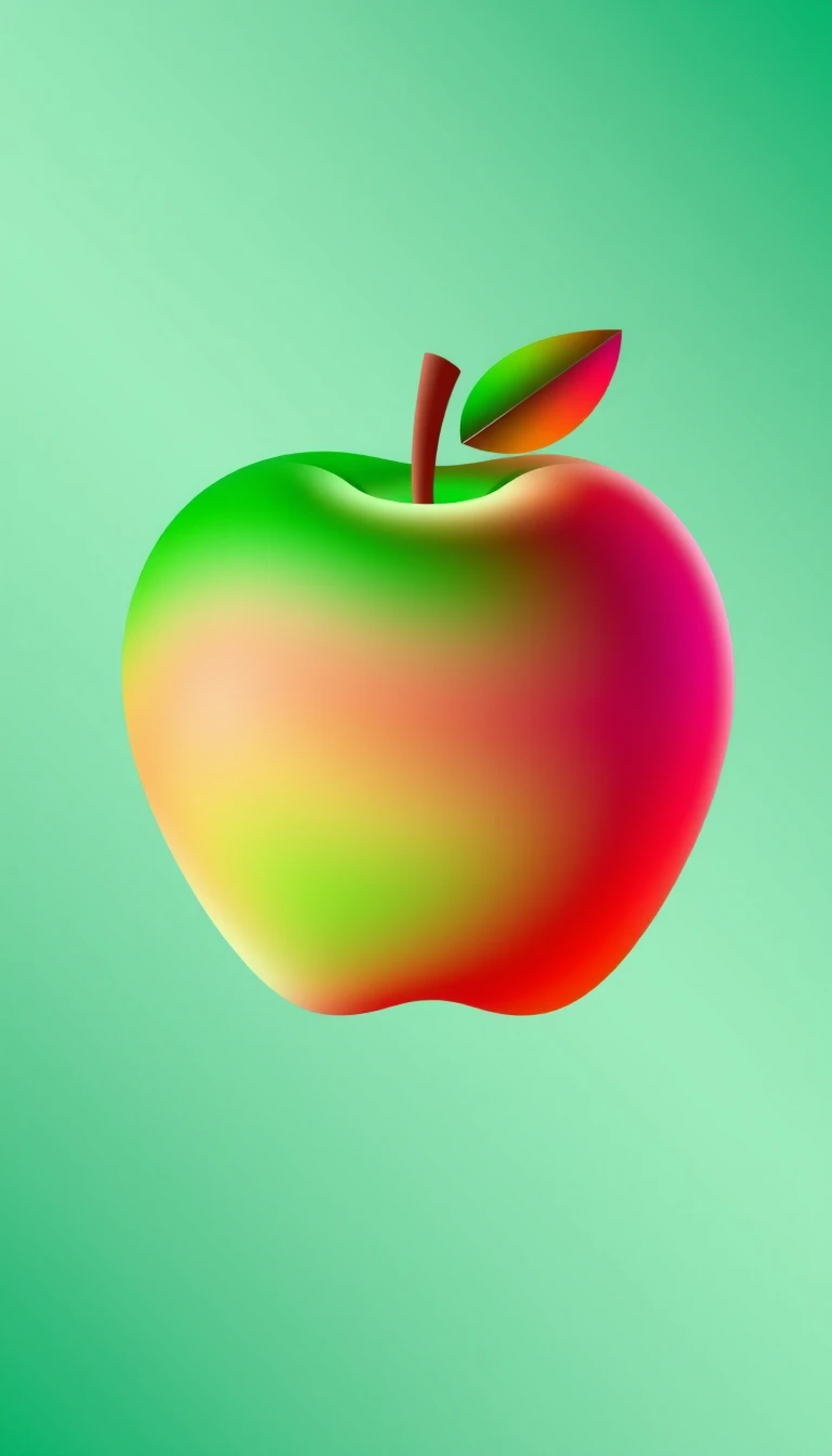 Realistic Apple Logo 3D Colorful Green