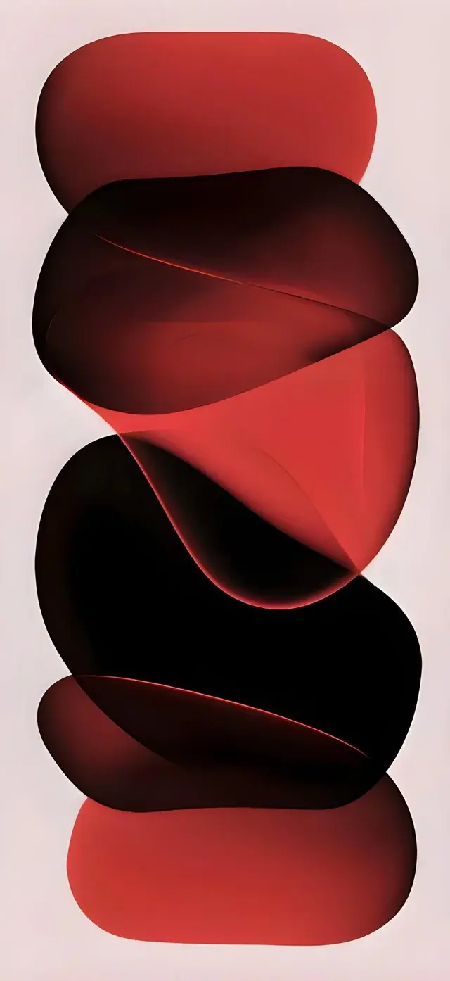 Red Light Mode Theme Abstract Shapes Circles Bubbles Best Wallpapers For Apple iPhone 16