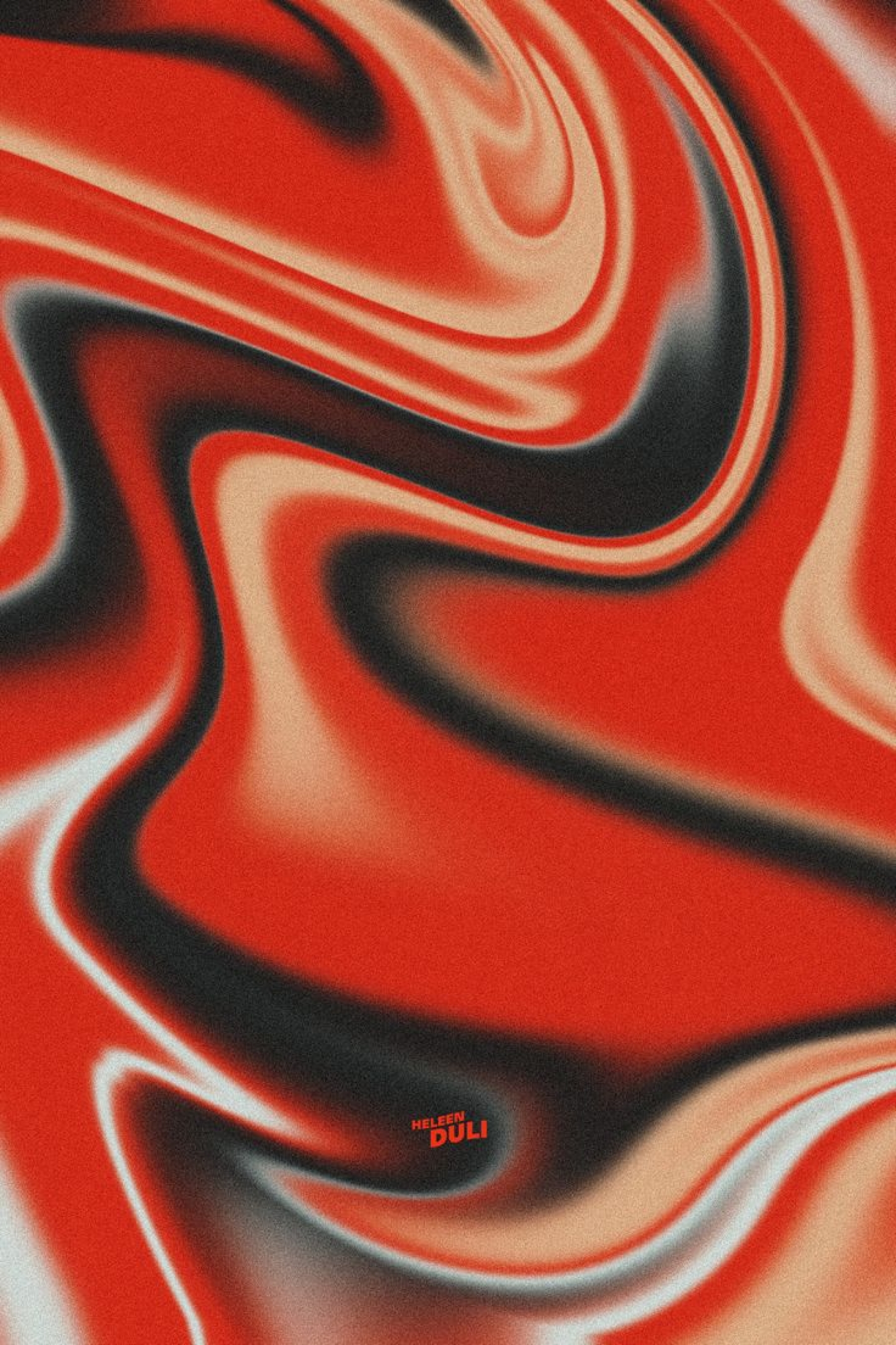 Red Liquid Swirl Art