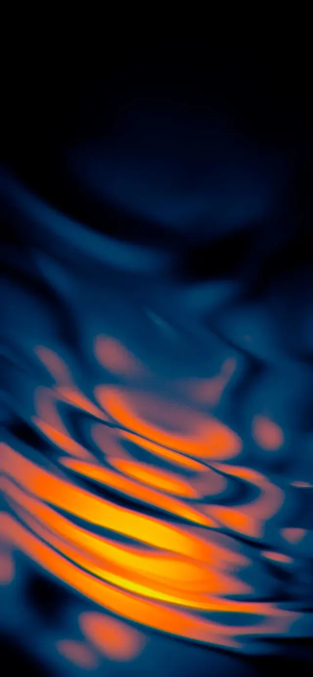 Reflective Navy Blue And Orange Best New Wallpapers For Liquid Glass On