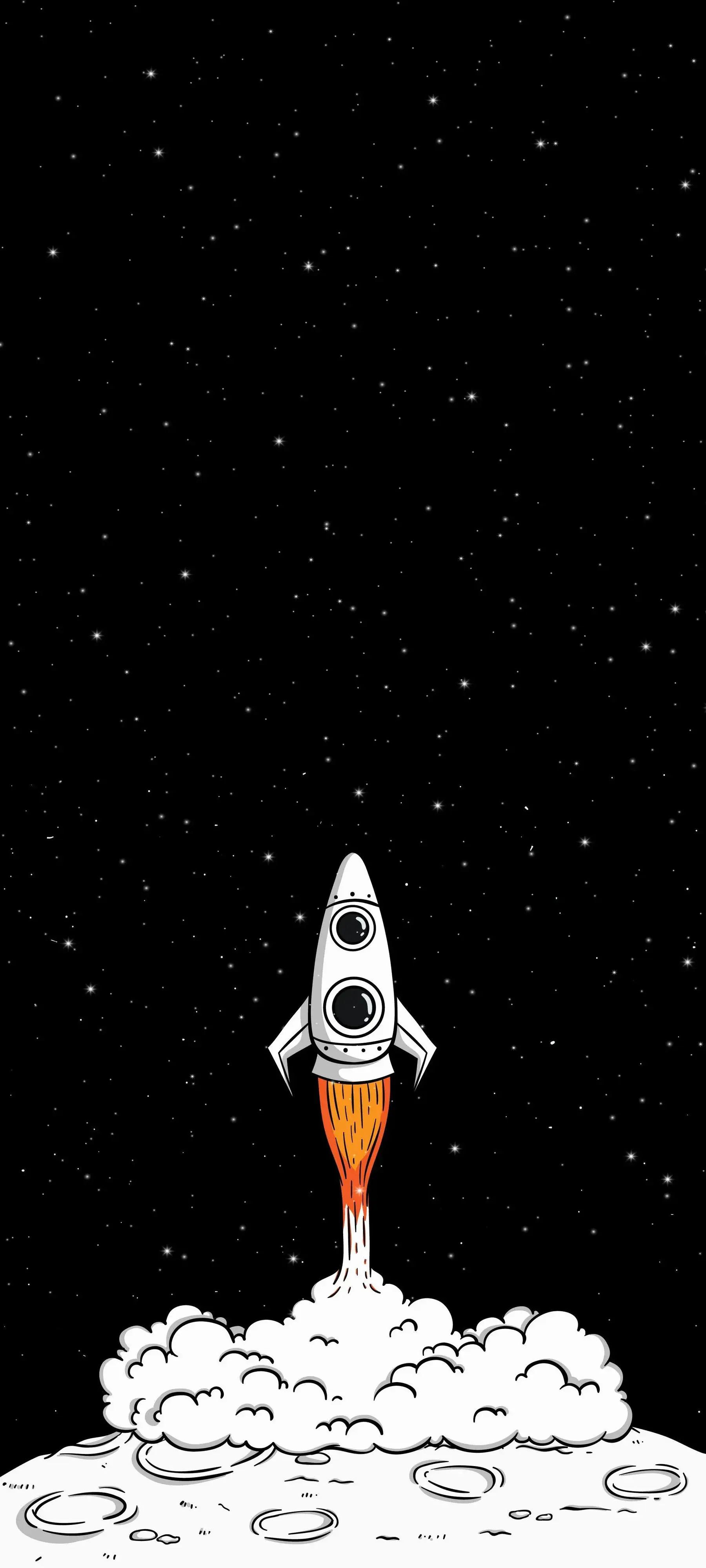 Rocket Blasting Off Hand Drawn Digital Artwork Artist HD Best Desktop Wallpapers Screensavers Backgrounds For Apple iPhone 11 12 13 14 15 16 17 Pro Max 2025 2026