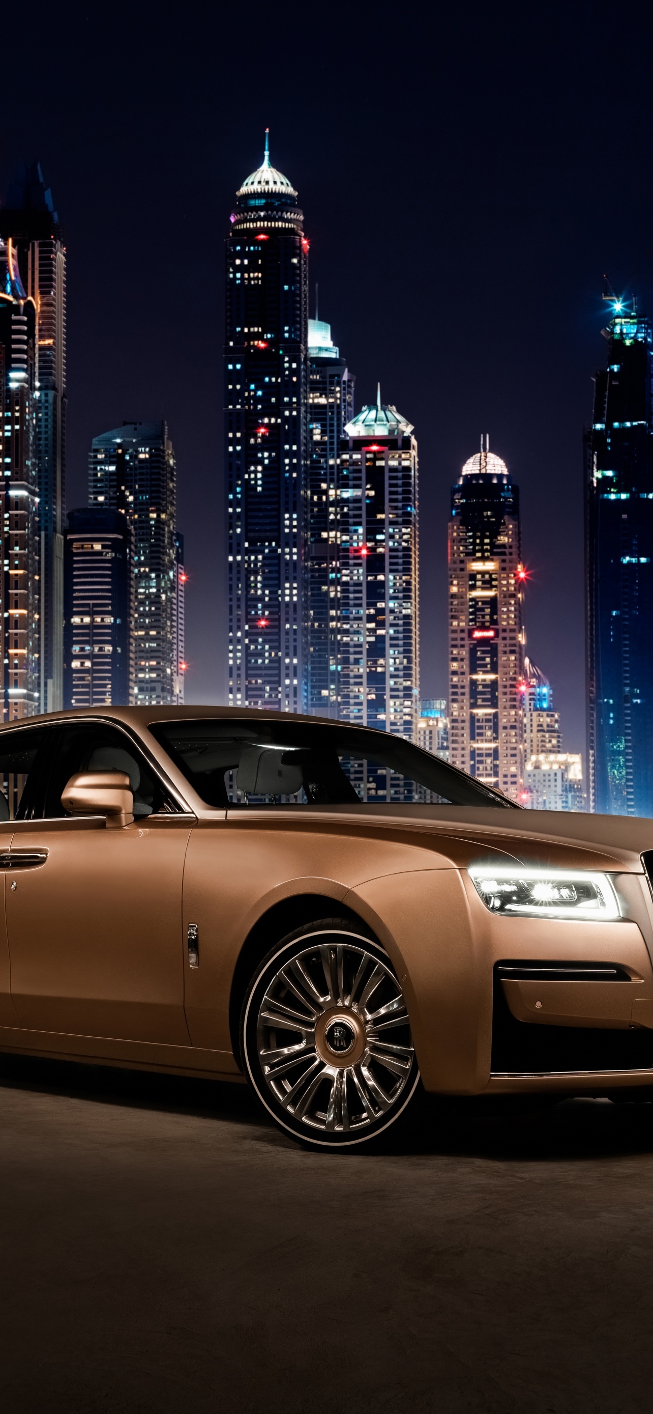 Rolls Royce Ghost Gold Top Best Trending Desktop Wallpapers Backgrounds And Screensavers For Apple iPhone And Google Android 4K 5K 6K HDR High Resolution High Definition Rolls-Royce