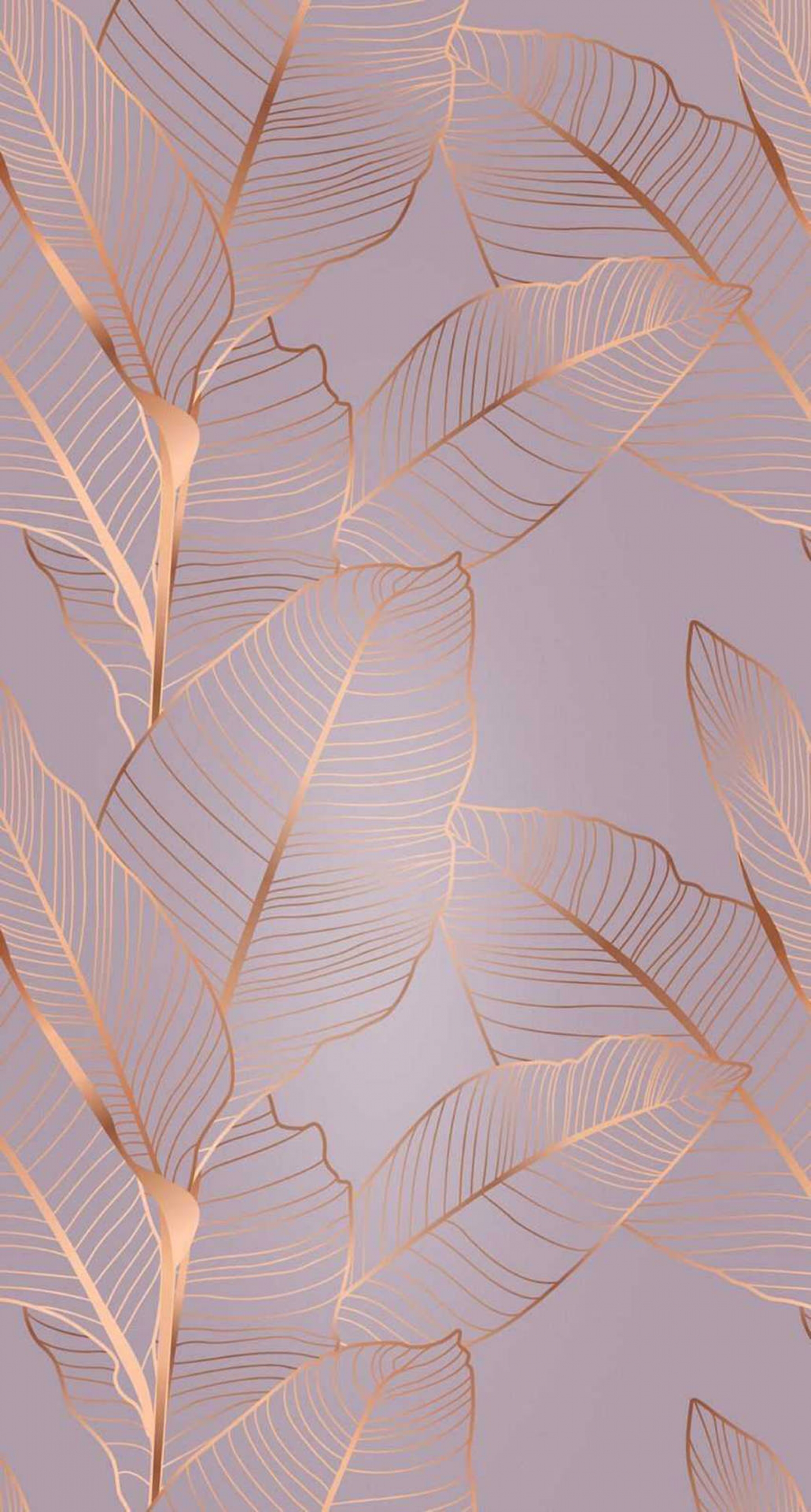 Rose Gold 24K Gold Leaf Veins Leaves