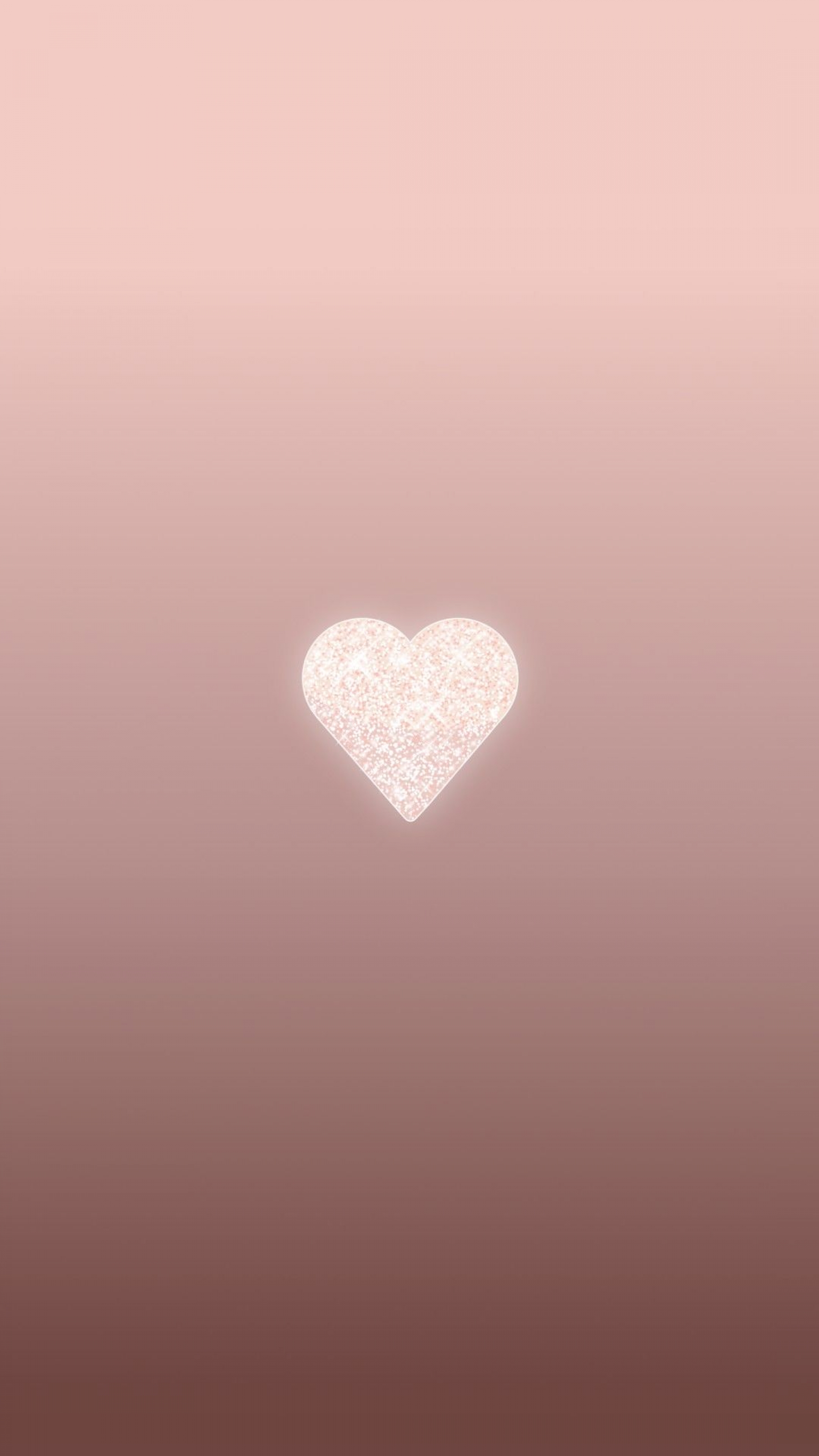 Rose Gold Love Heart Glowing