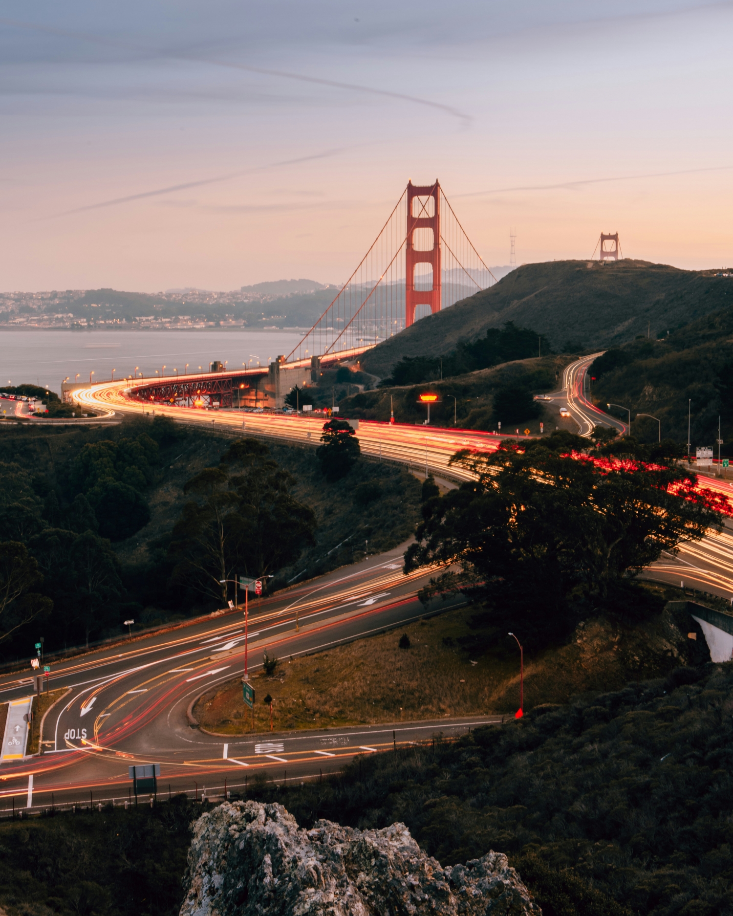 San Francisco City California With Soft Sunset