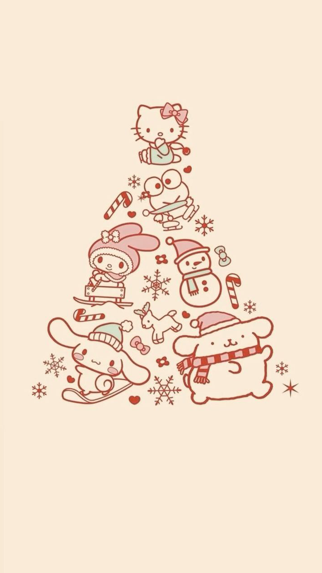 Sanrio Mobile Phone Wallpaper Holidays Christmas Tree Cute