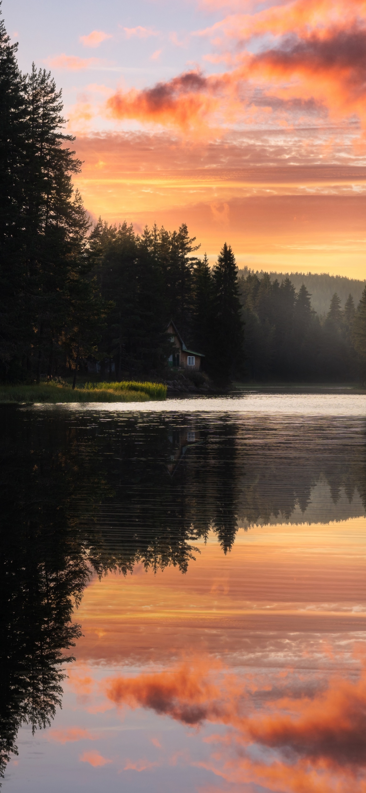 Scenic Cabin Next To Serene Lake Peaceful 4K HD