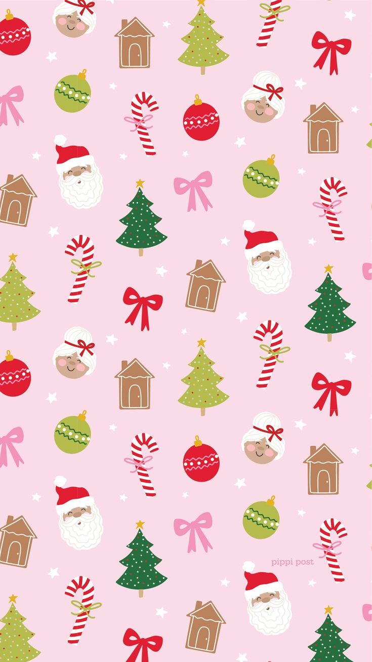 Seasonal Christmas Xmas Baby Pink Pattern