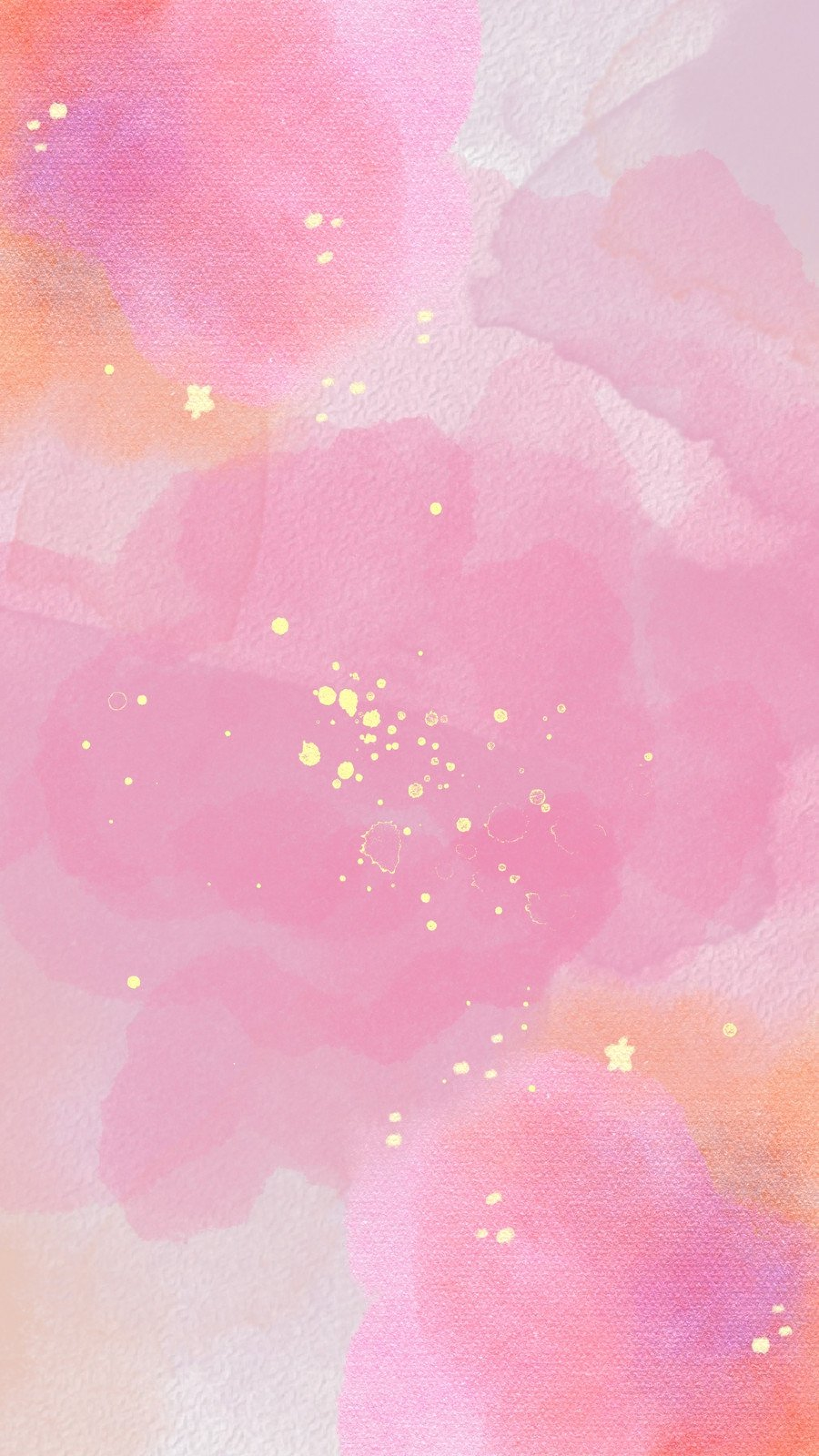 Simple Pink Watercolor With Little Splatters Of Gold Leaf