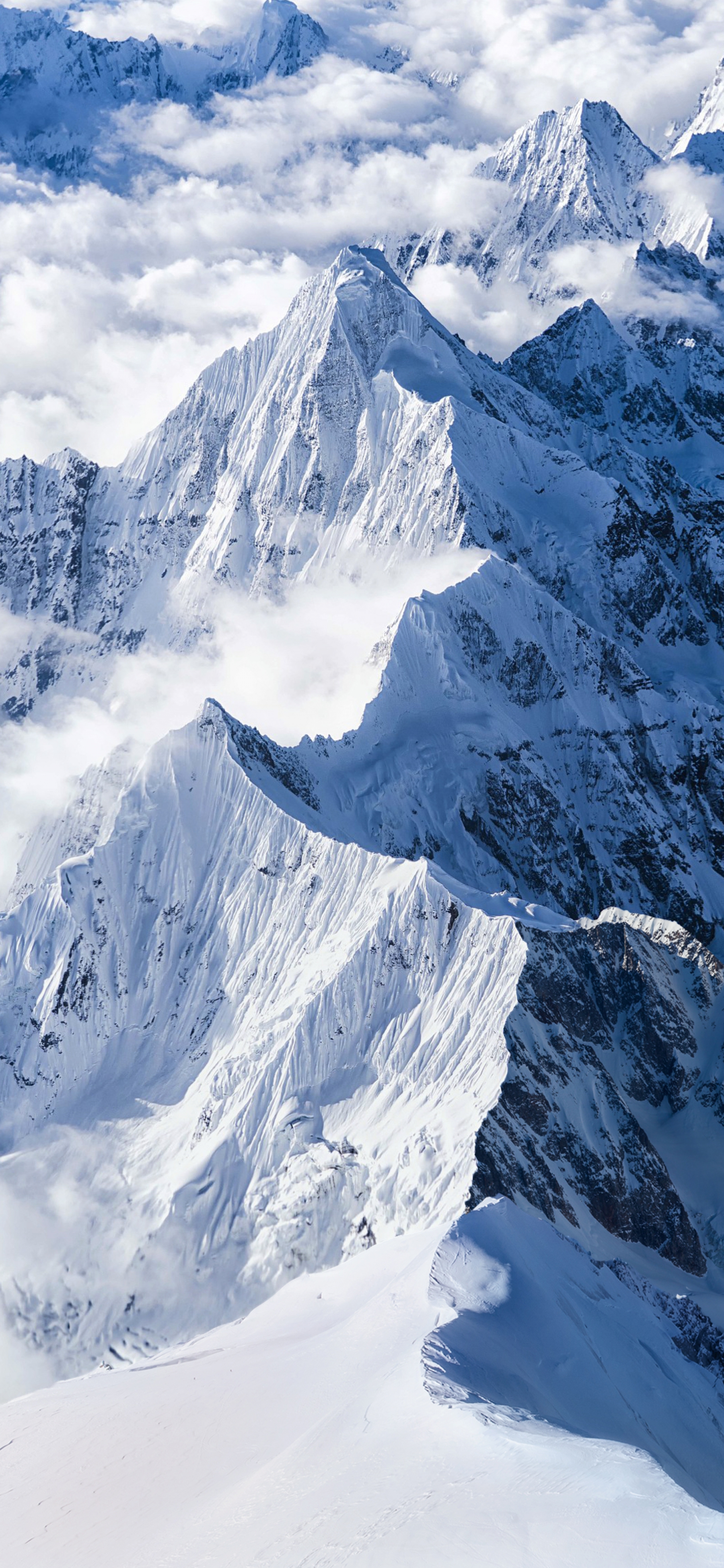 Snowcapped Mountains From Above