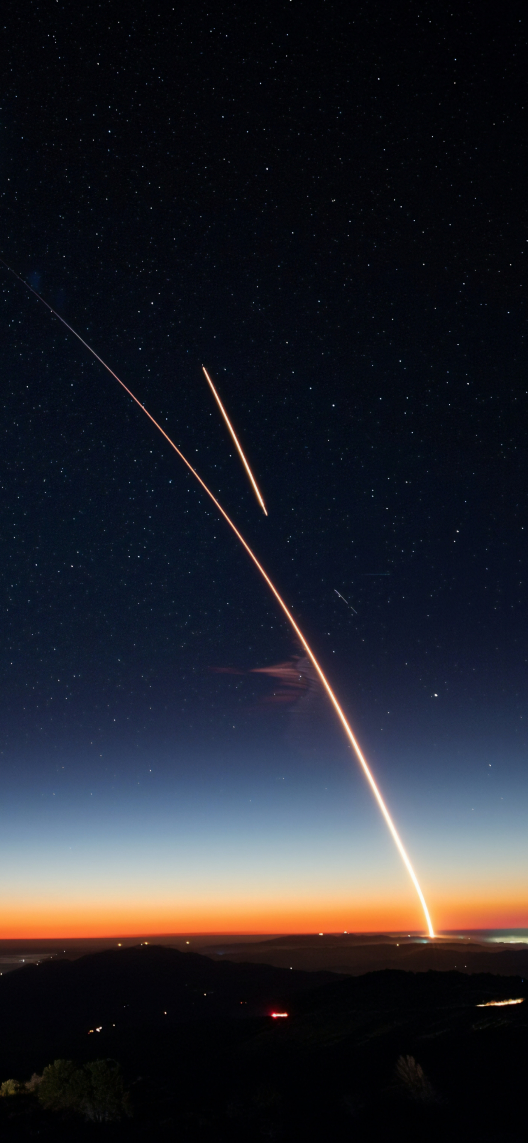 Spacex Launch Trail Stars Cosmos