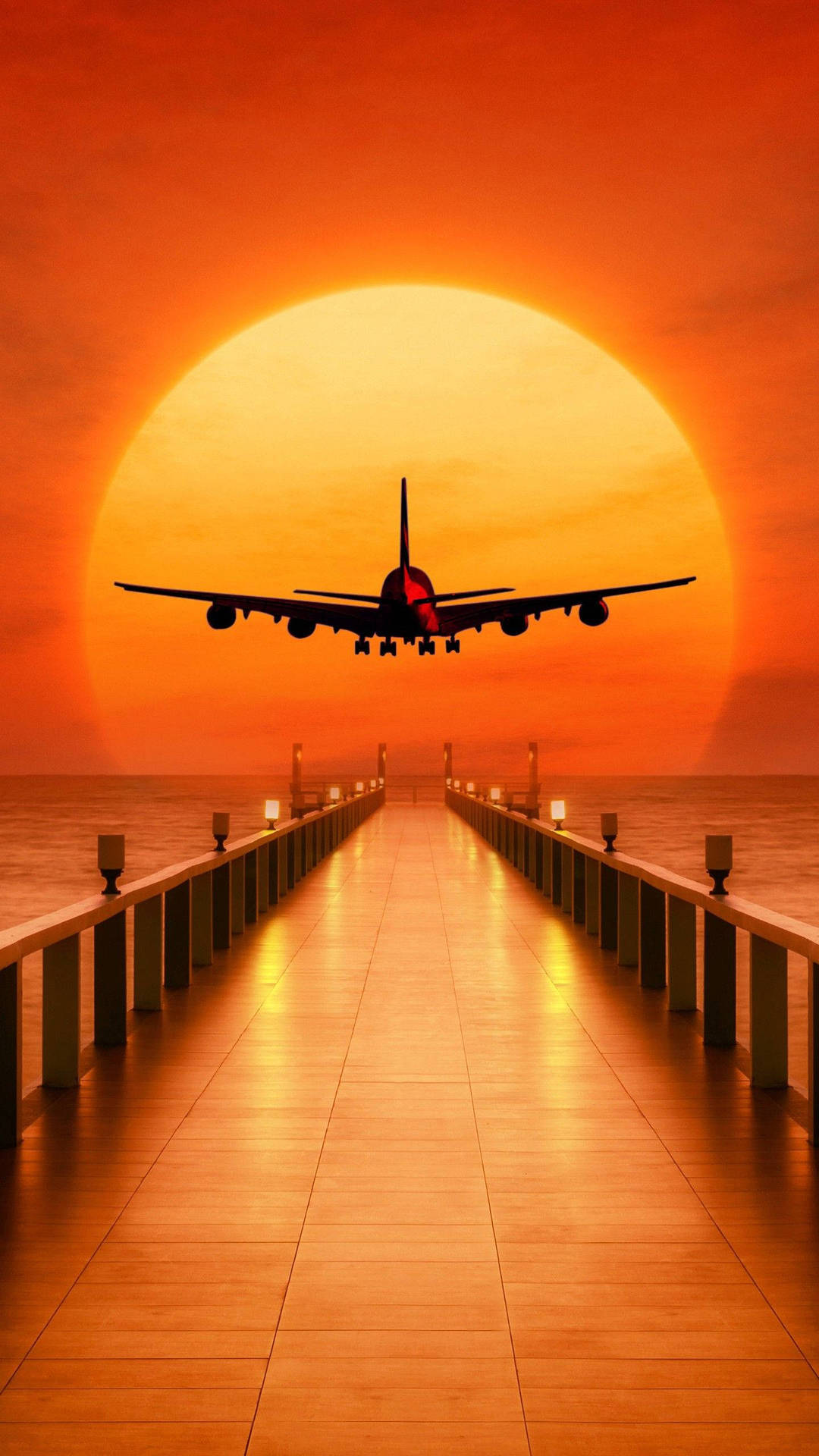 Sunset Airline Airplane Aeroplane Landing HD 4K Trending iPhone 16 Top iPhone 16 Free Pro iPhone 16 Plus And iPhone 16 Pro Max 