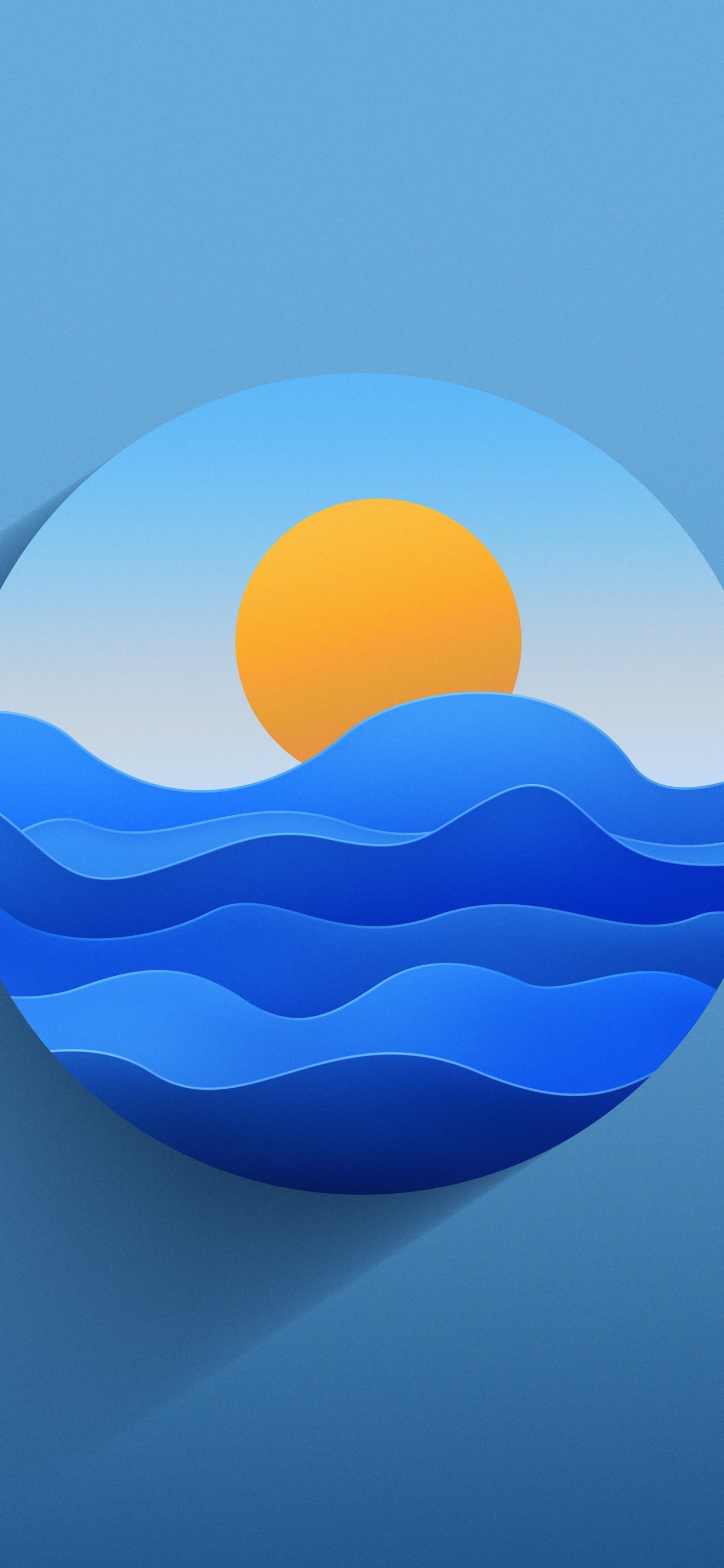 Sunset Illustration Blue Simple Best 4K iPhone And 6K Android Desktop 5K 8K Lock Screen Home Screen Wallpapers Backgrounds And Screensavers 2025 wallpaper for Apple iPhone, Apple Watch, Mac, iPad and Apple Watch