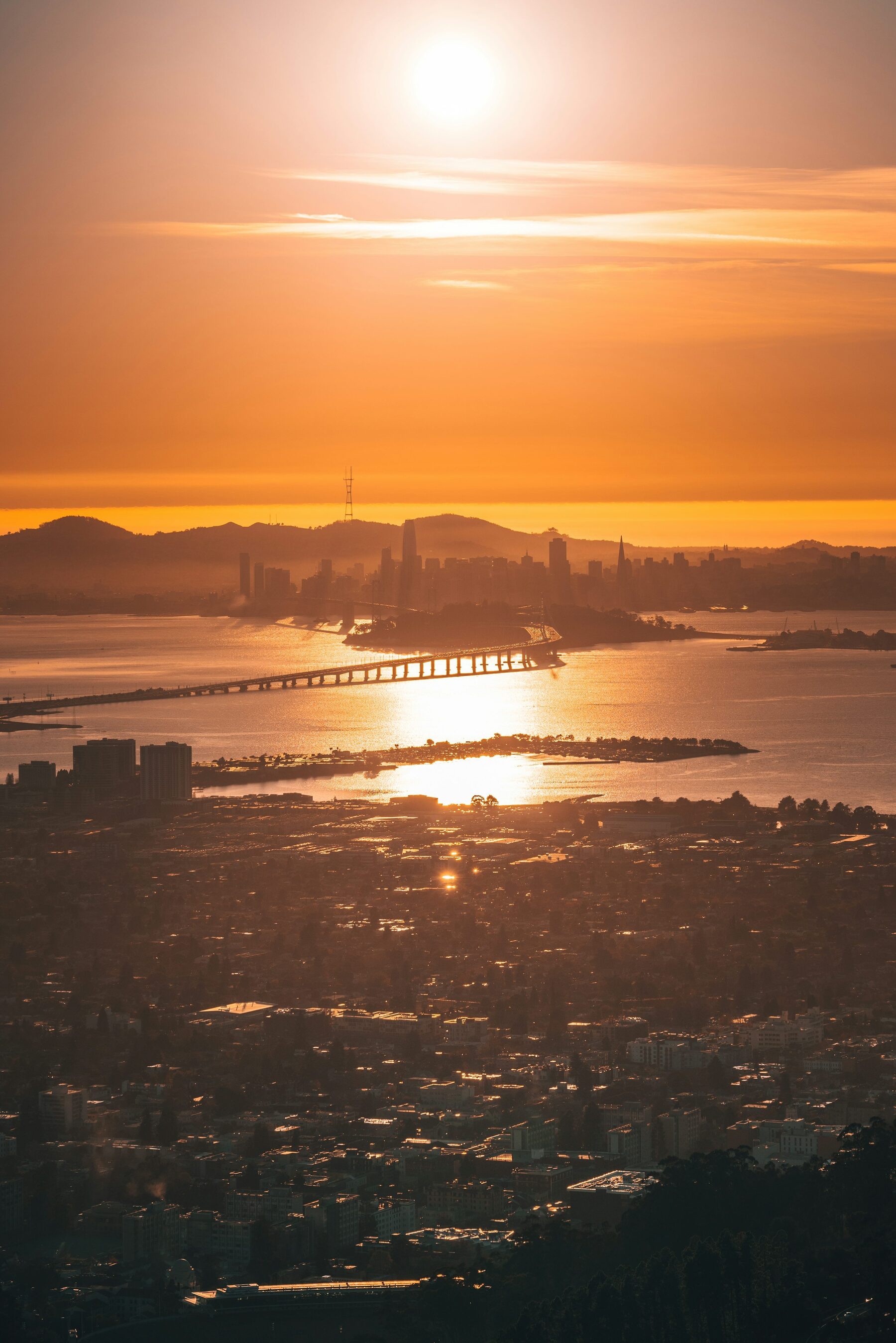 Sunset Reflections City Landscapes Berkeley San Francisco California State USA United States