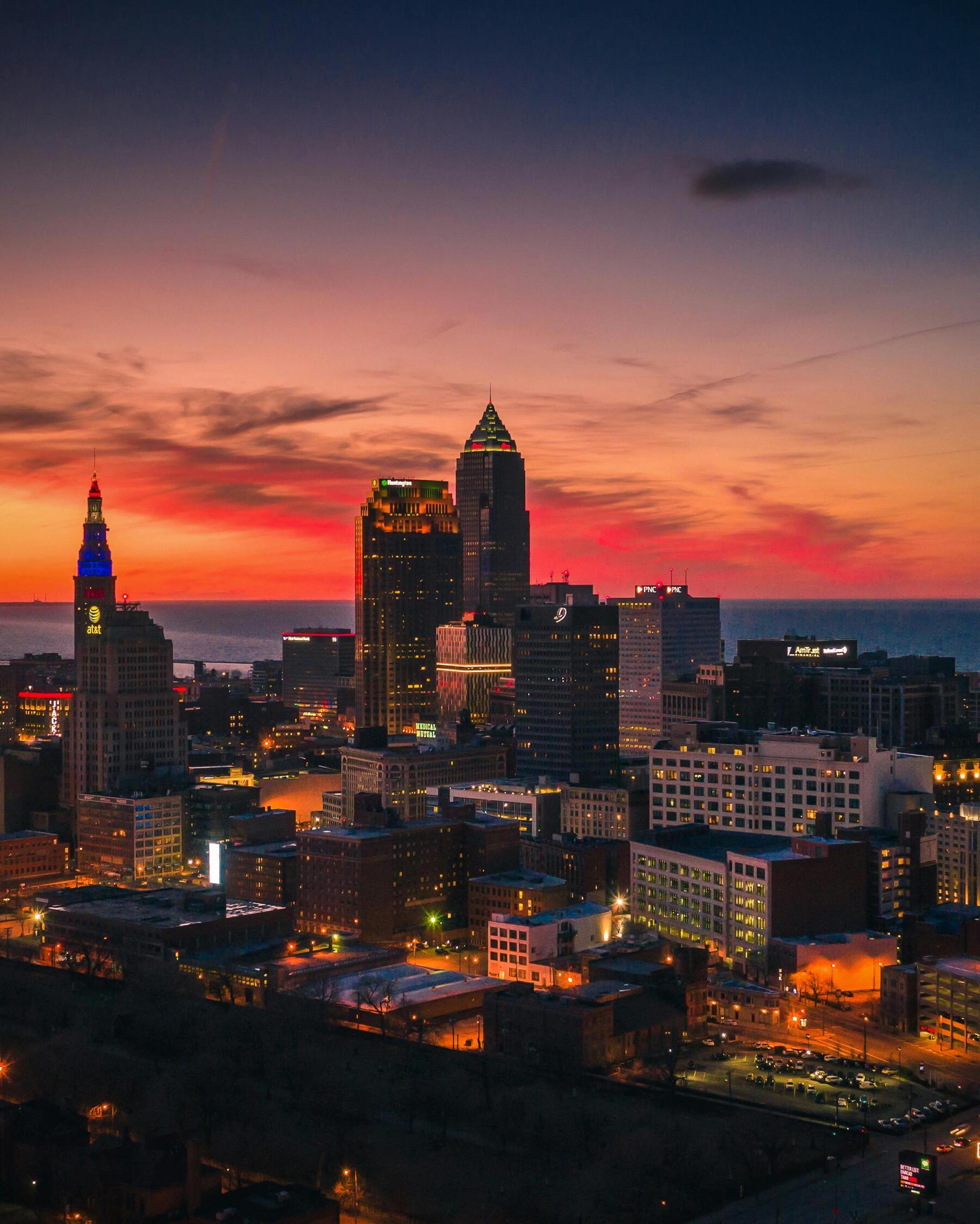 Sunset Skyline Of Ohio State United States Of America USA — Download ...