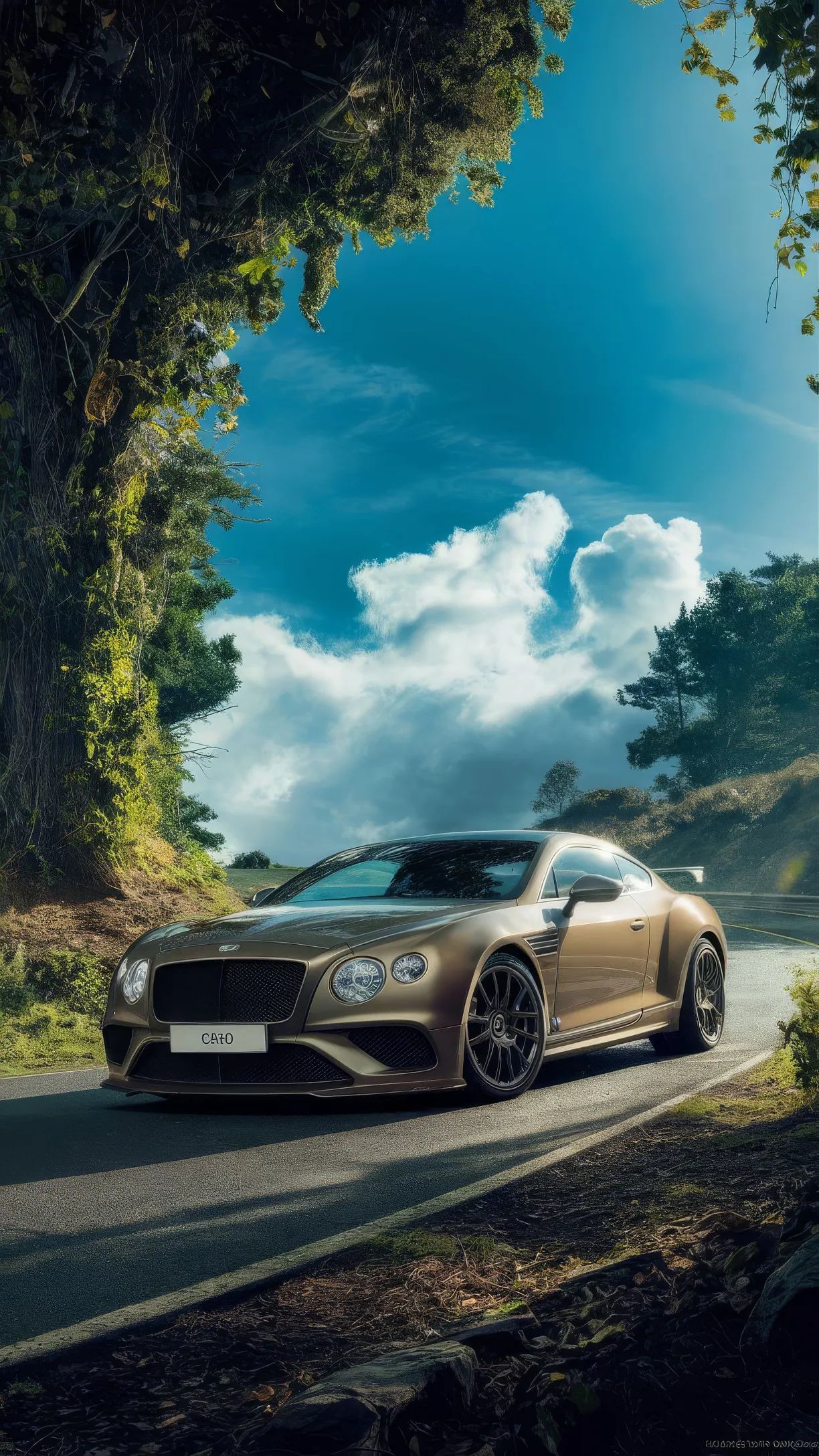 Supercars Super Car Luxury Motors Bentley Bronze Blue Sky wallpaper for Apple iPhone, Apple Watch, Mac, iPad and Apple Watch